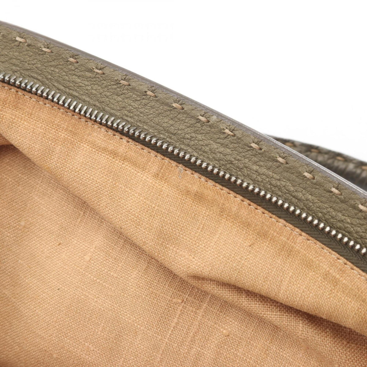 Fendi Khaki Leather Handbag (Pre-Owned)