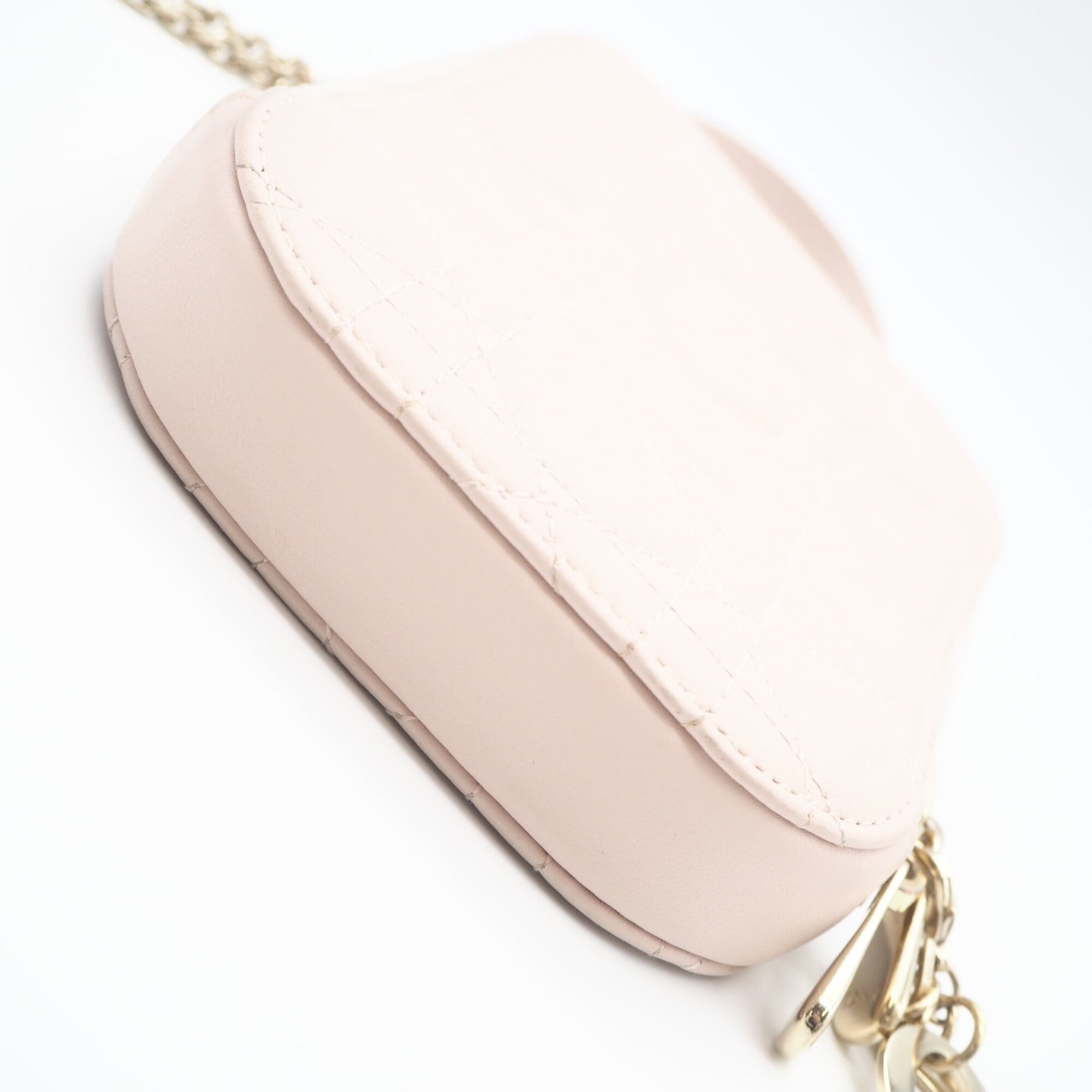 Christian Dior Lady Dior Pink Beige Leather Shoulder Bag (Pre-Owned)