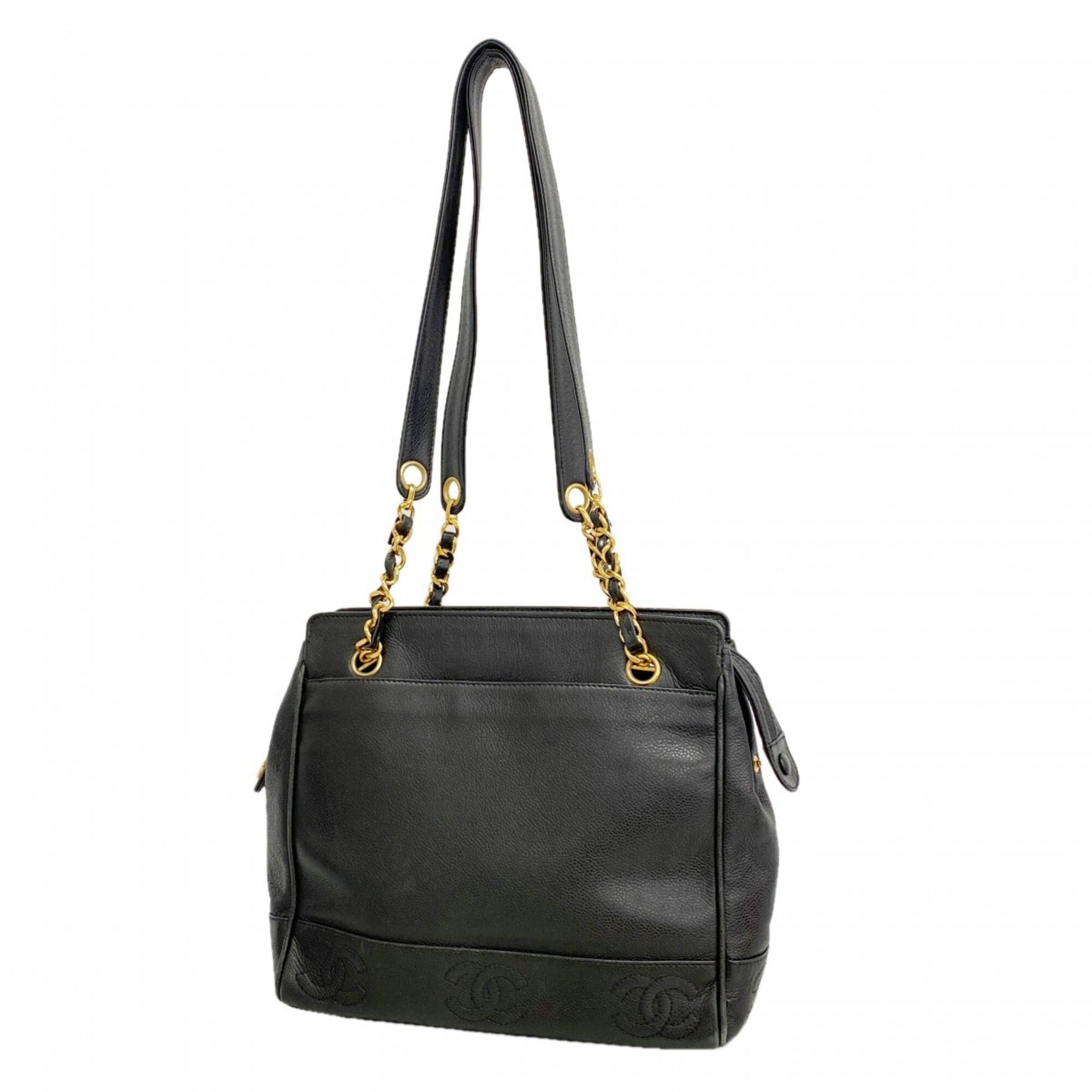 Chanel Black Grained Calfskin Tote Bag (Pre-Owned)