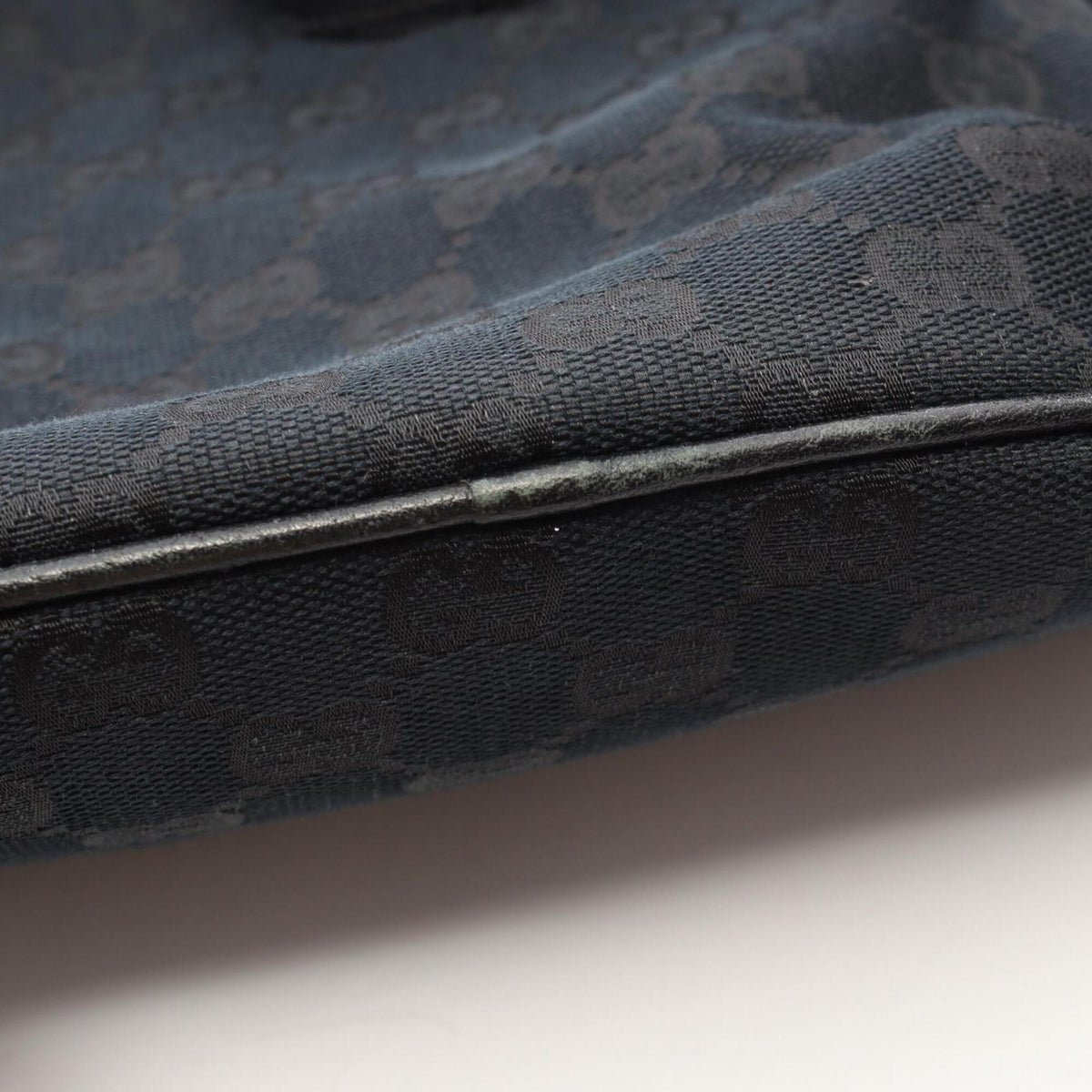 Gucci Black Canvas Leather Backpack Handbag (Pre-Owned)