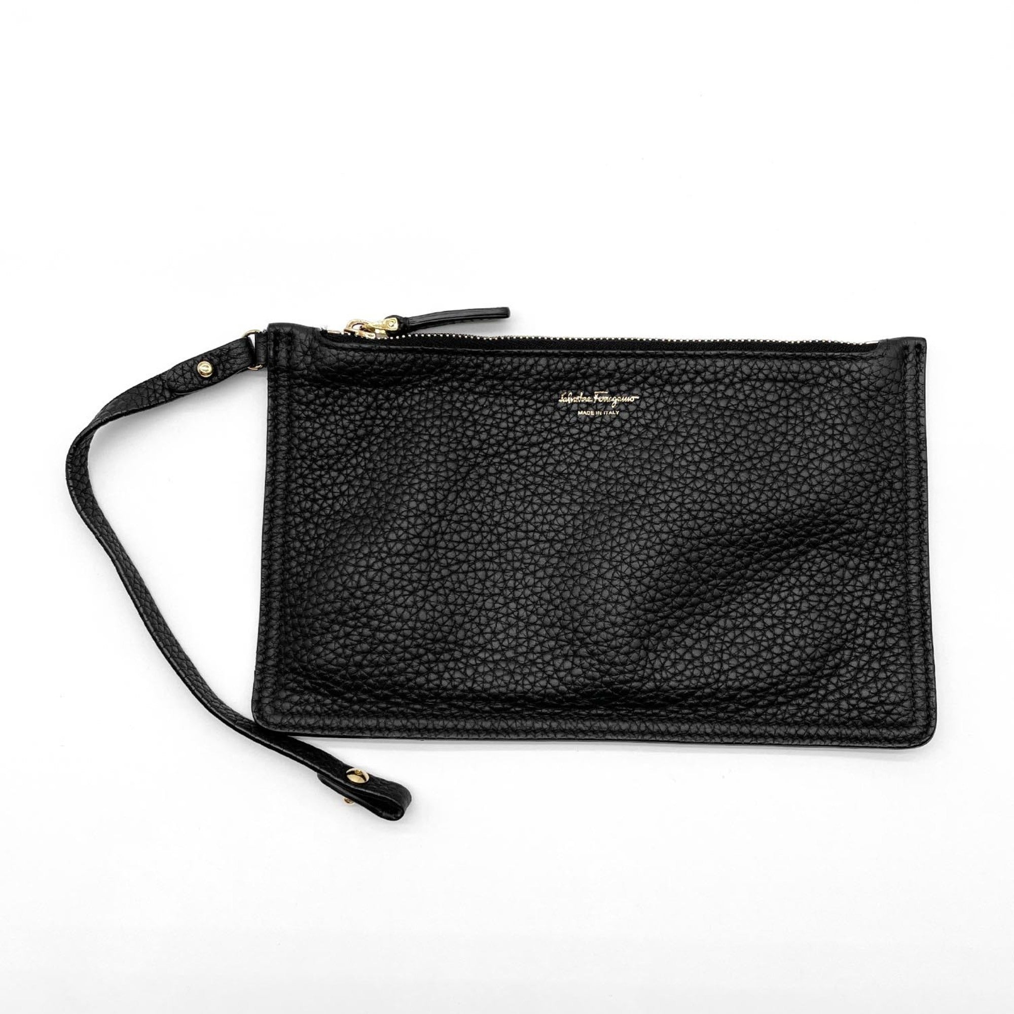 Salvatore Ferragamo Black Leather Pouch Shoulder Bag (Pre-Owned)