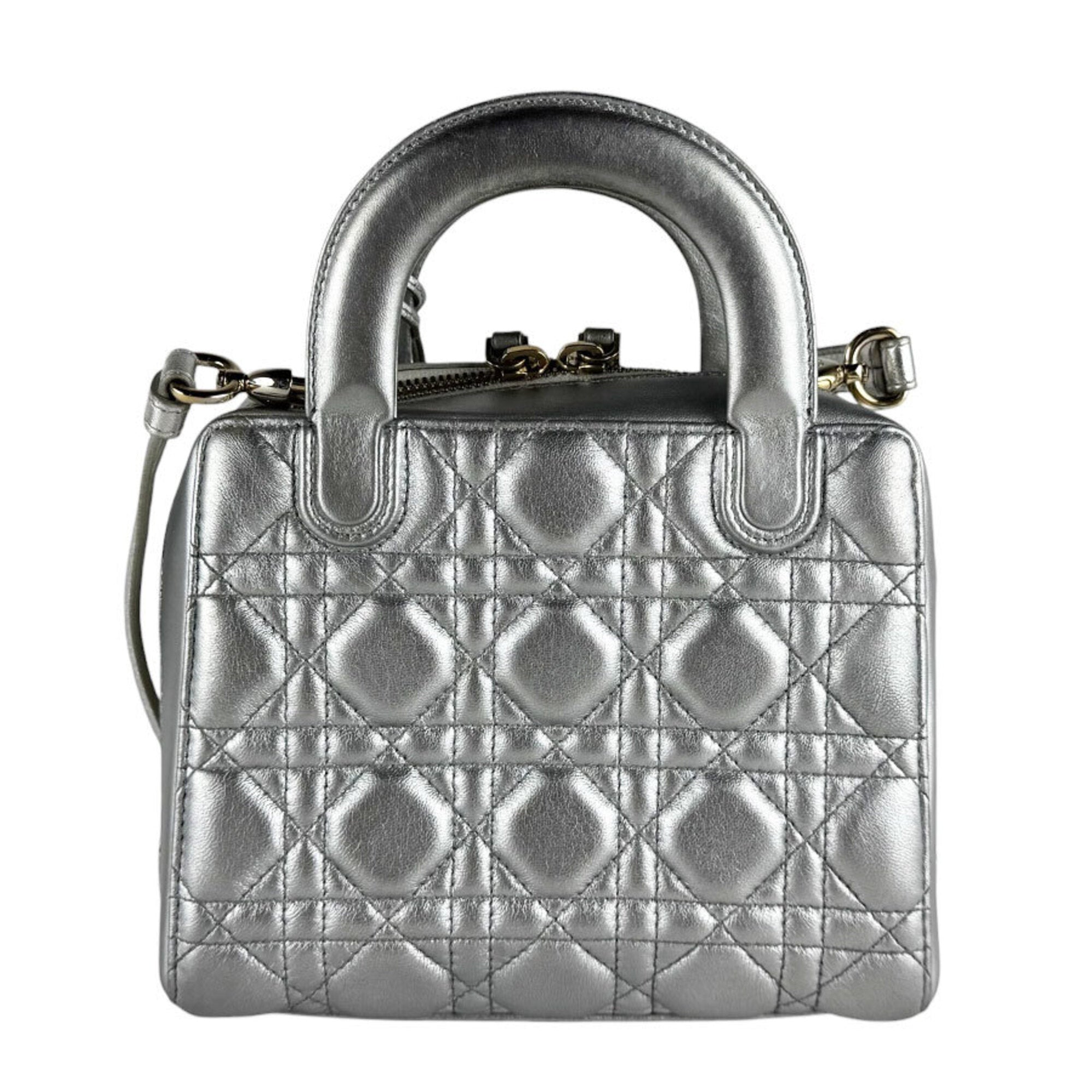 Christian Dior Silver Leather Shoulder Bag (Pre-Owned)