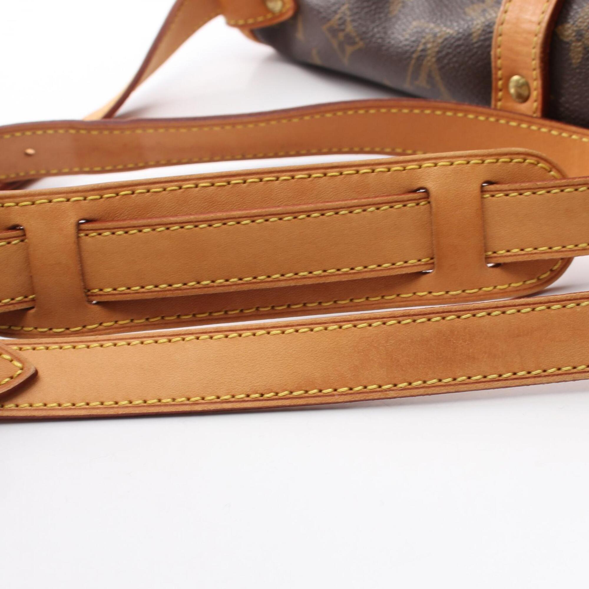 Louis Vuitton Brown Coated Canvas Leather Handbag Shoulder Bag (Pre-Owned)