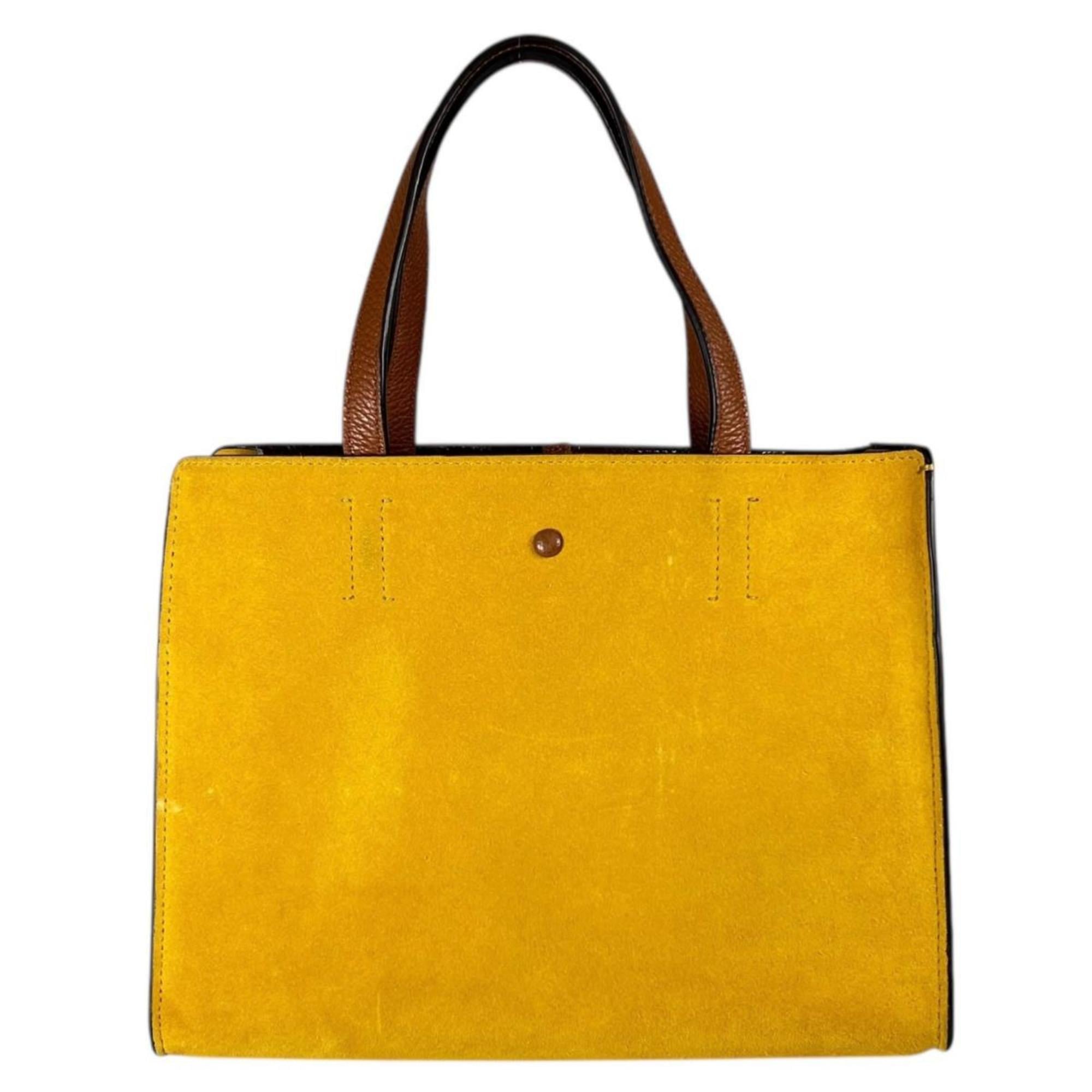Kate Spade Yellow Suede Leather Handbag Shoulder Bag (Pre-Owned)