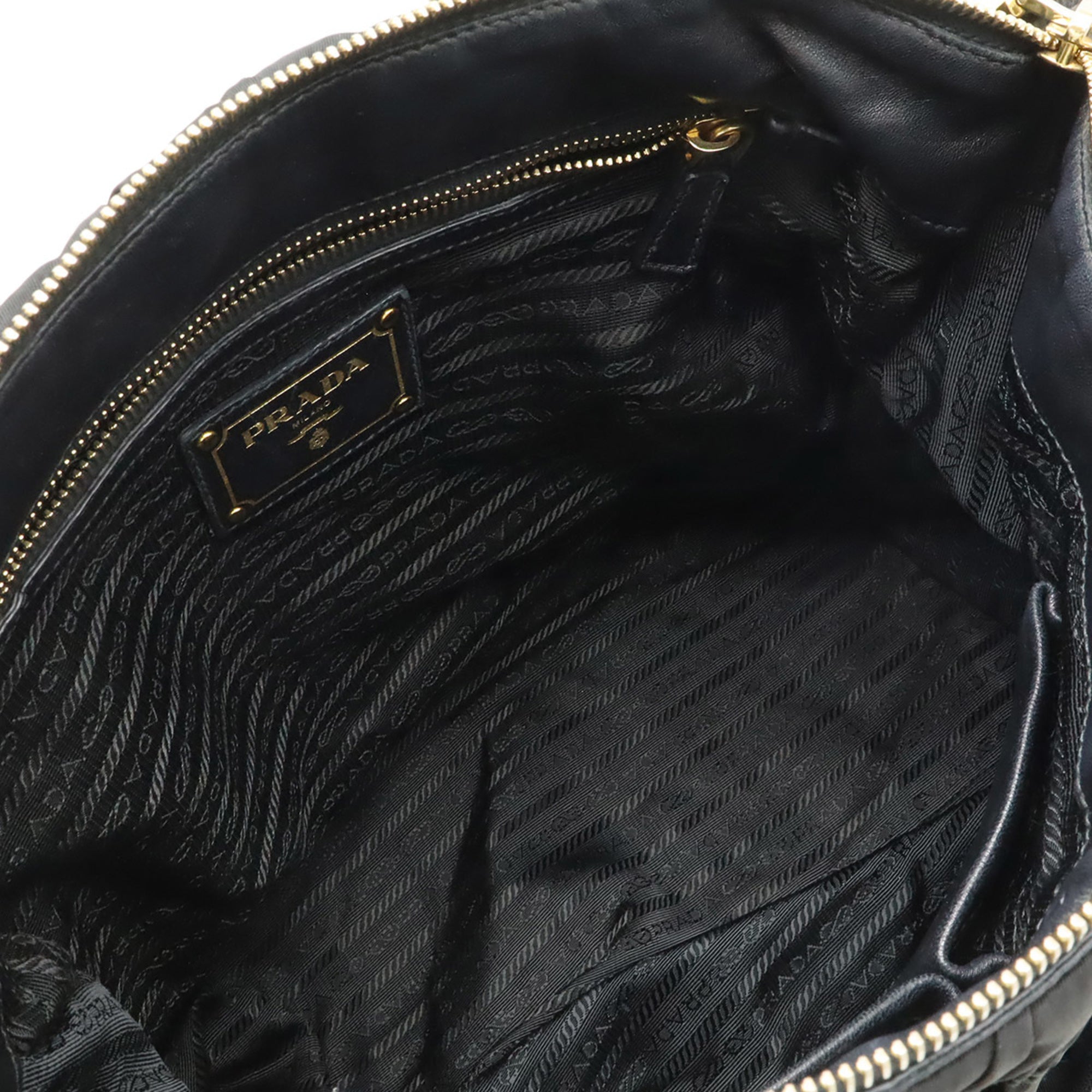 Prada Black Nero Tessuto Handbag Shoulder Bag Tote Bag (Pre-Owned)