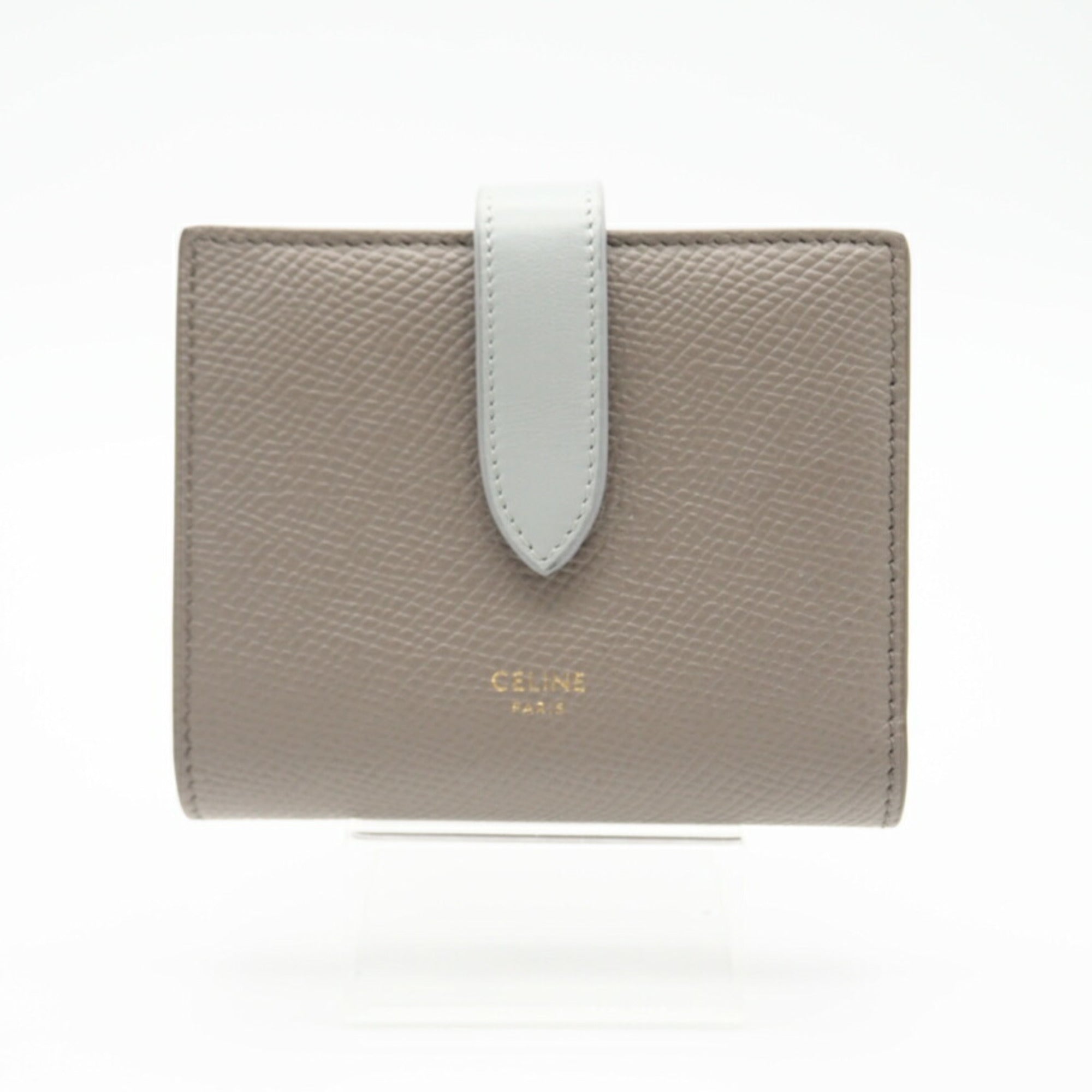 Celine Beige Blue Leather Wallet (Bi-Fold) (Pre-Owned)