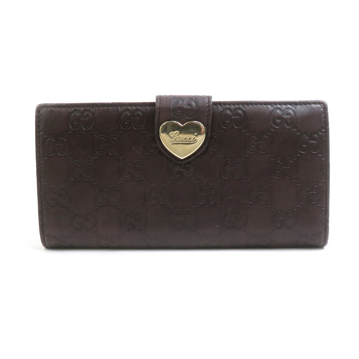 Gucci Dark Brown Leather Long Wallet (Bi-Fold) (Pre-Owned)