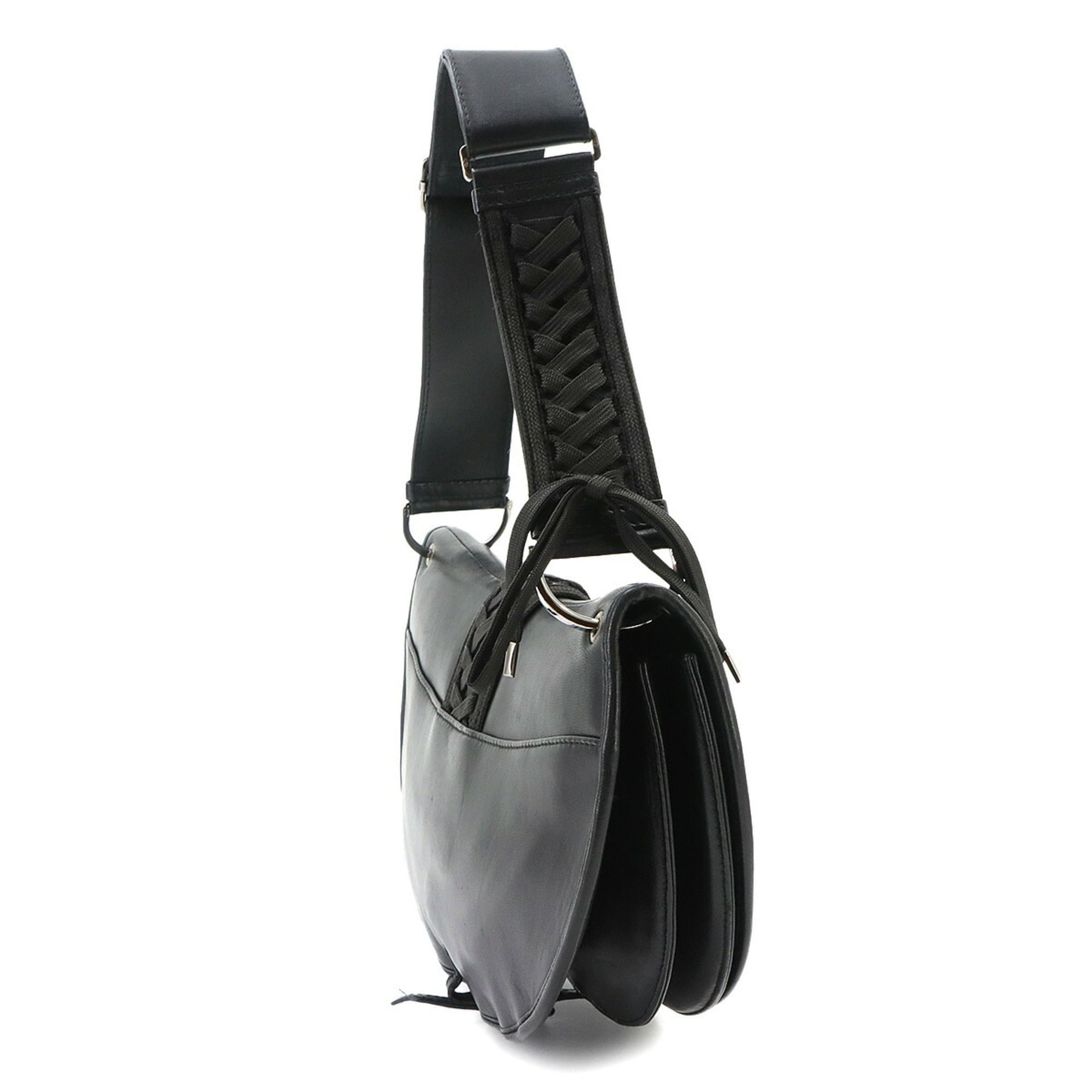 Christian Dior Black Leather Handbag Shoulder Bag (Pre-Owned)