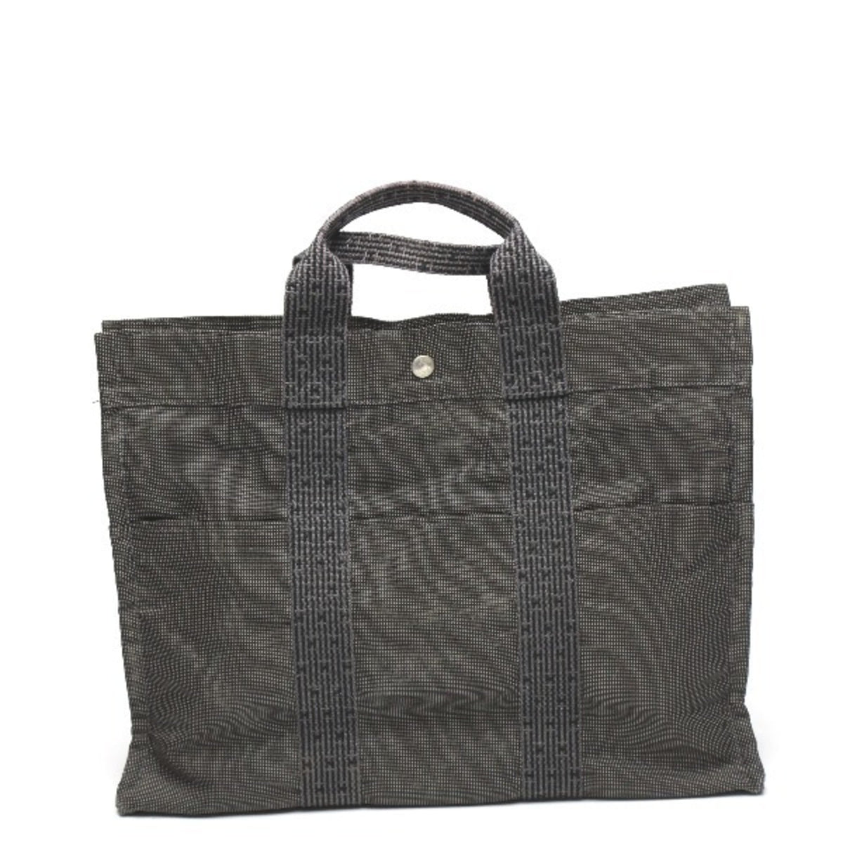 Hermes Gray Canvas Tote Bag (Pre-Owned)