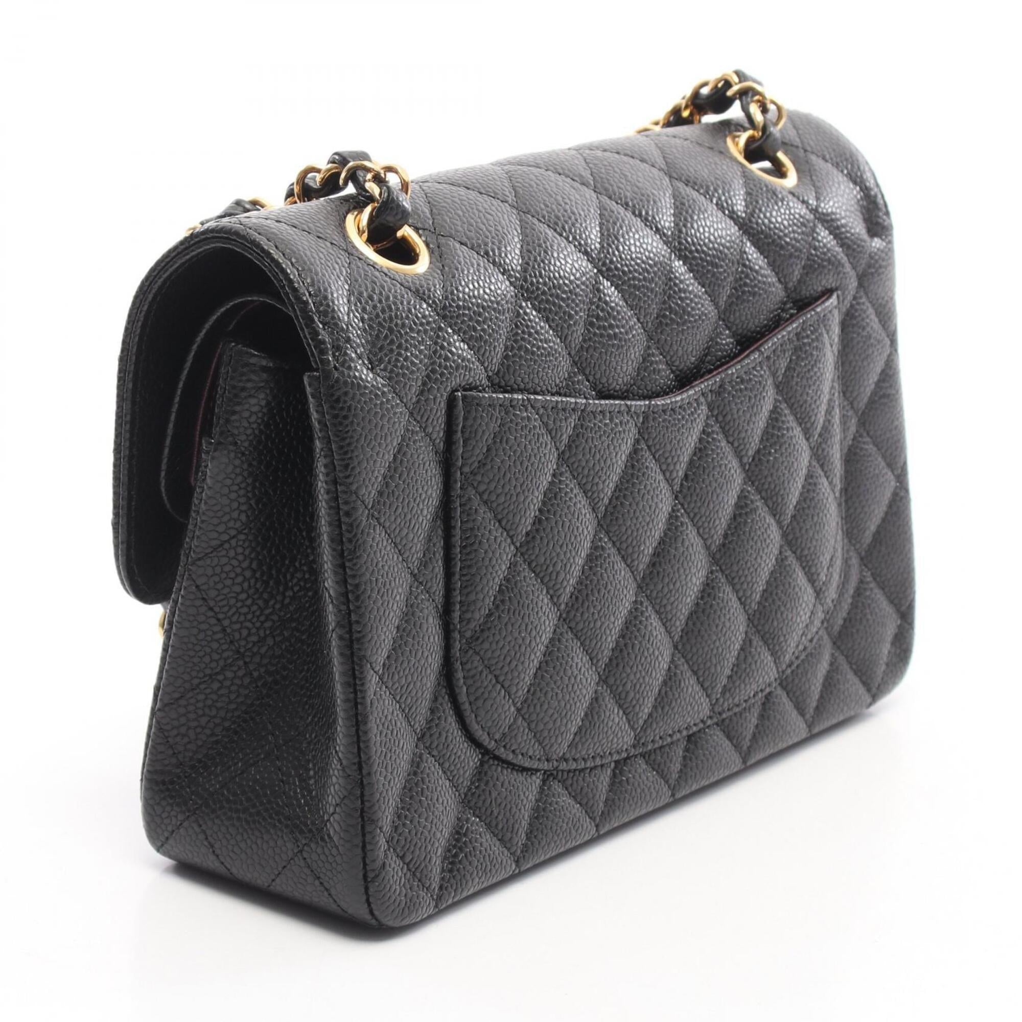 Chanel Black Leather Handbag Shoulder Bag (Pre-Owned)