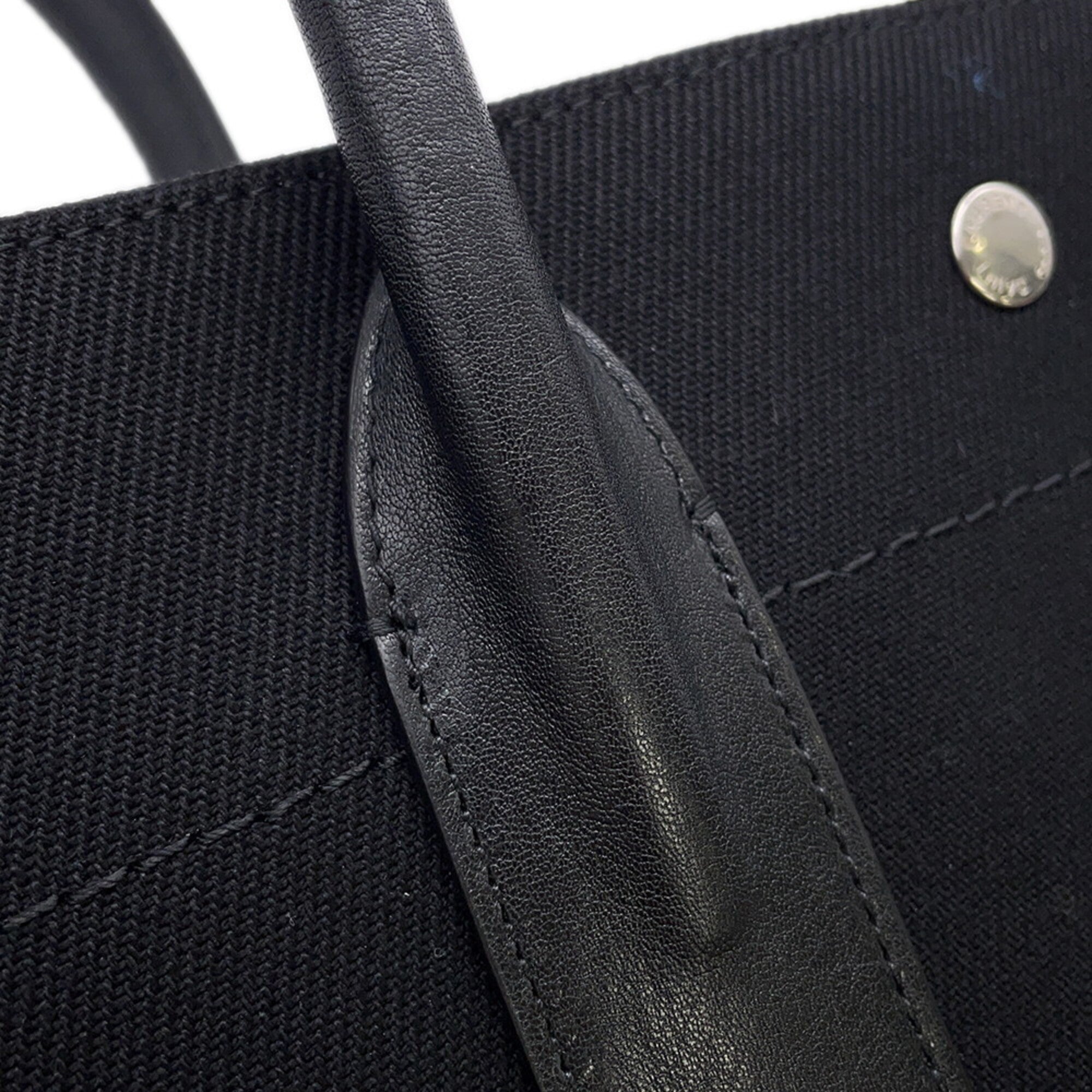 Yves Saint Laurent Black Canvas Handbag Tote Bag (Pre-Owned)