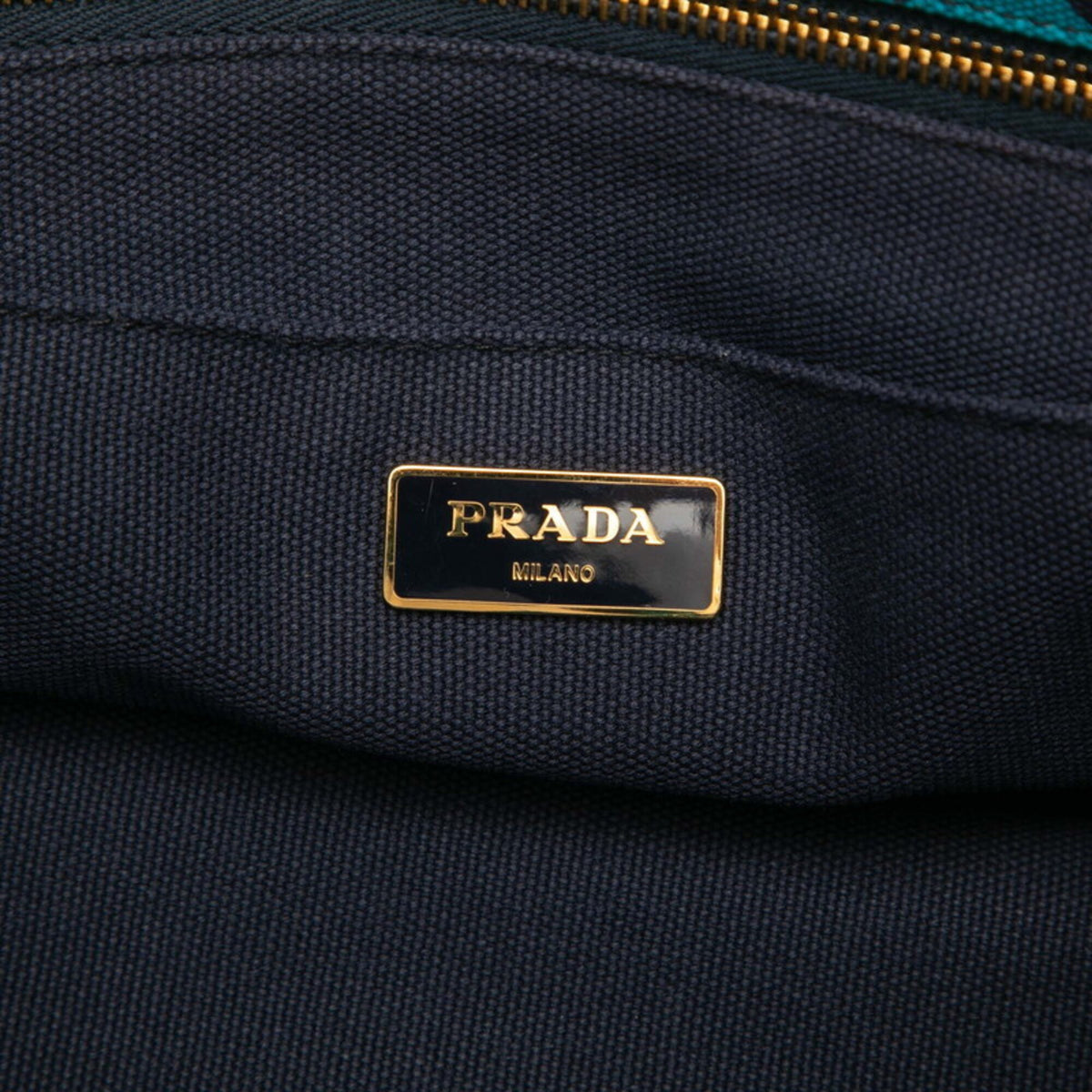 Prada Blue Navy Canvas Handbag Shoulder Bag (Pre-Owned)