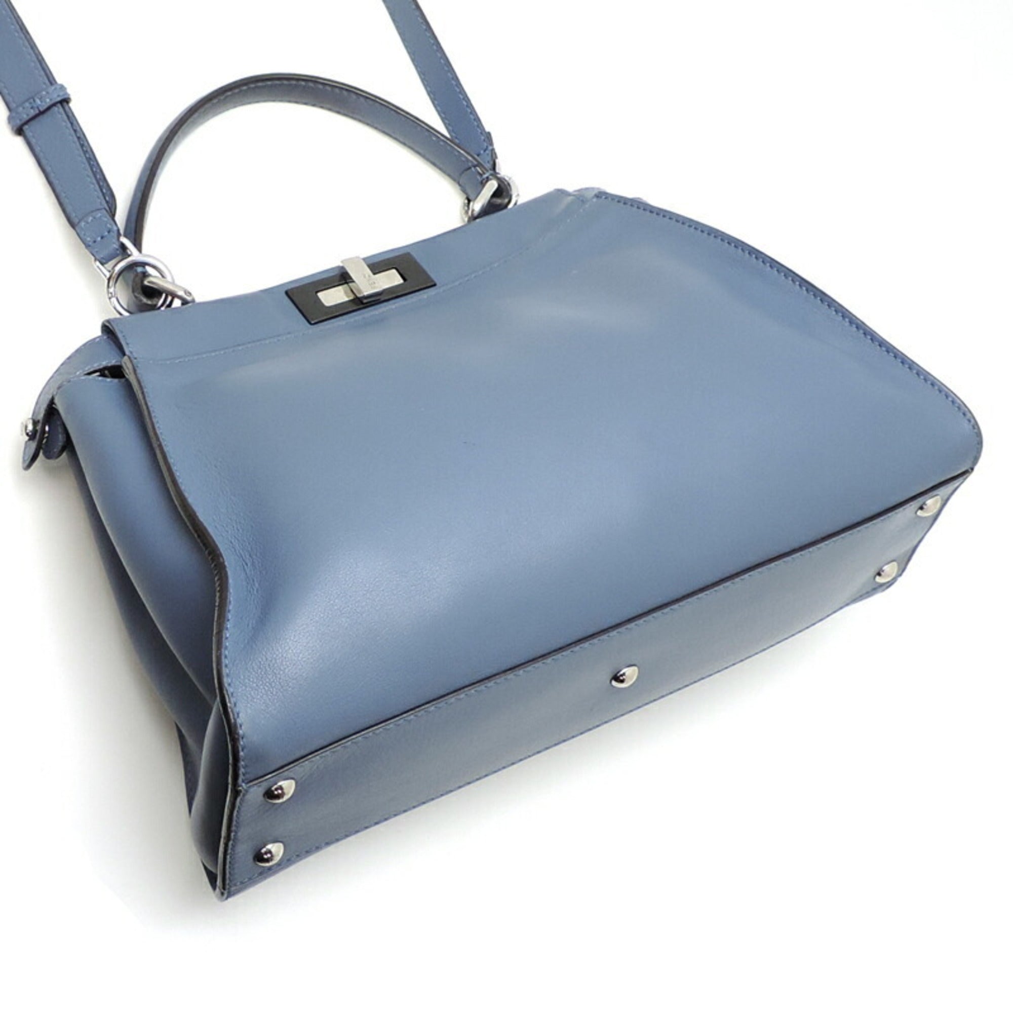 Fendi Blue Leather Handbag (Pre-Owned)