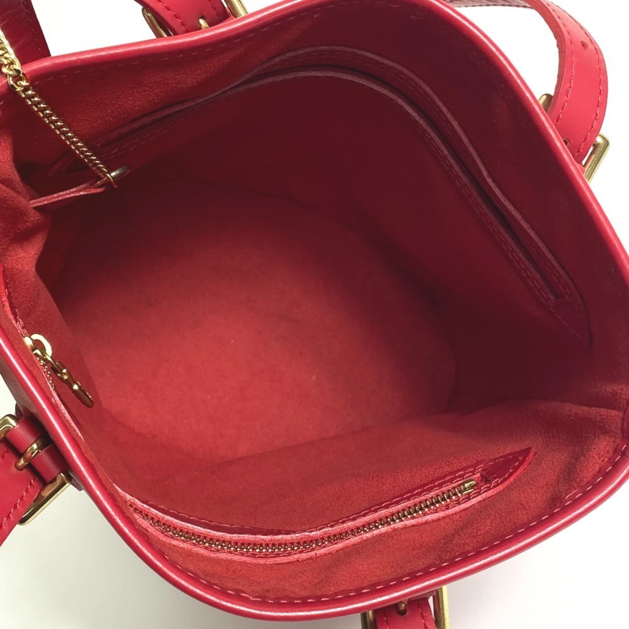 Louis Vuitton Red Color Rouge Epi Leather Pouch Shoulder Bag (Pre-Owned)