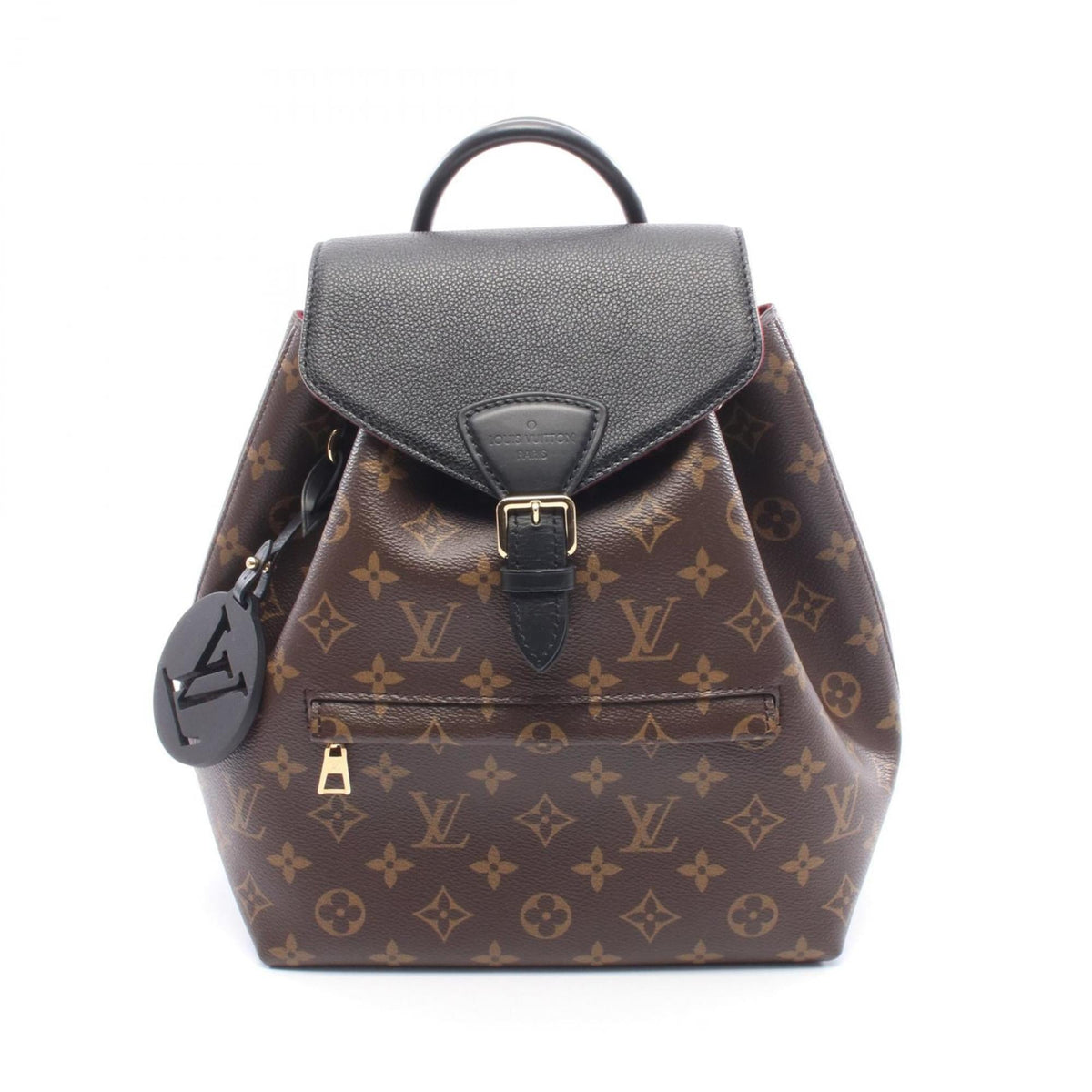 Louis Vuitton Black Brown Coated Canvas Leather Backpack Handbag (Pre-Owned)