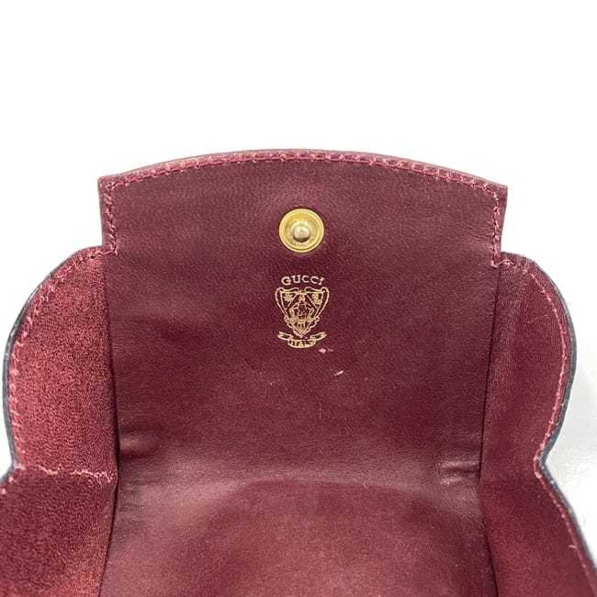 Gucci Bordeaux Leather Coin Purse/Coin Case (Pre-Owned)