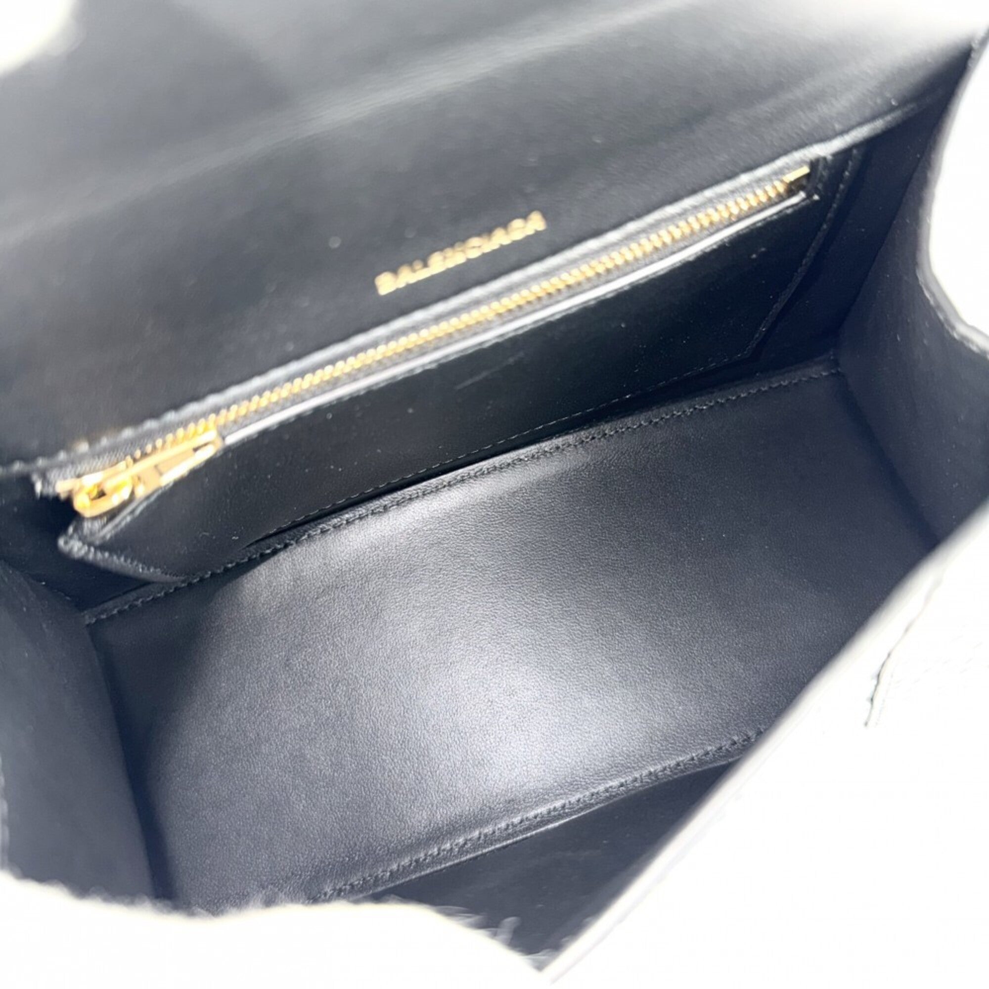 Balenciaga Black Leather Handbag Shoulder Bag (Pre-Owned)
