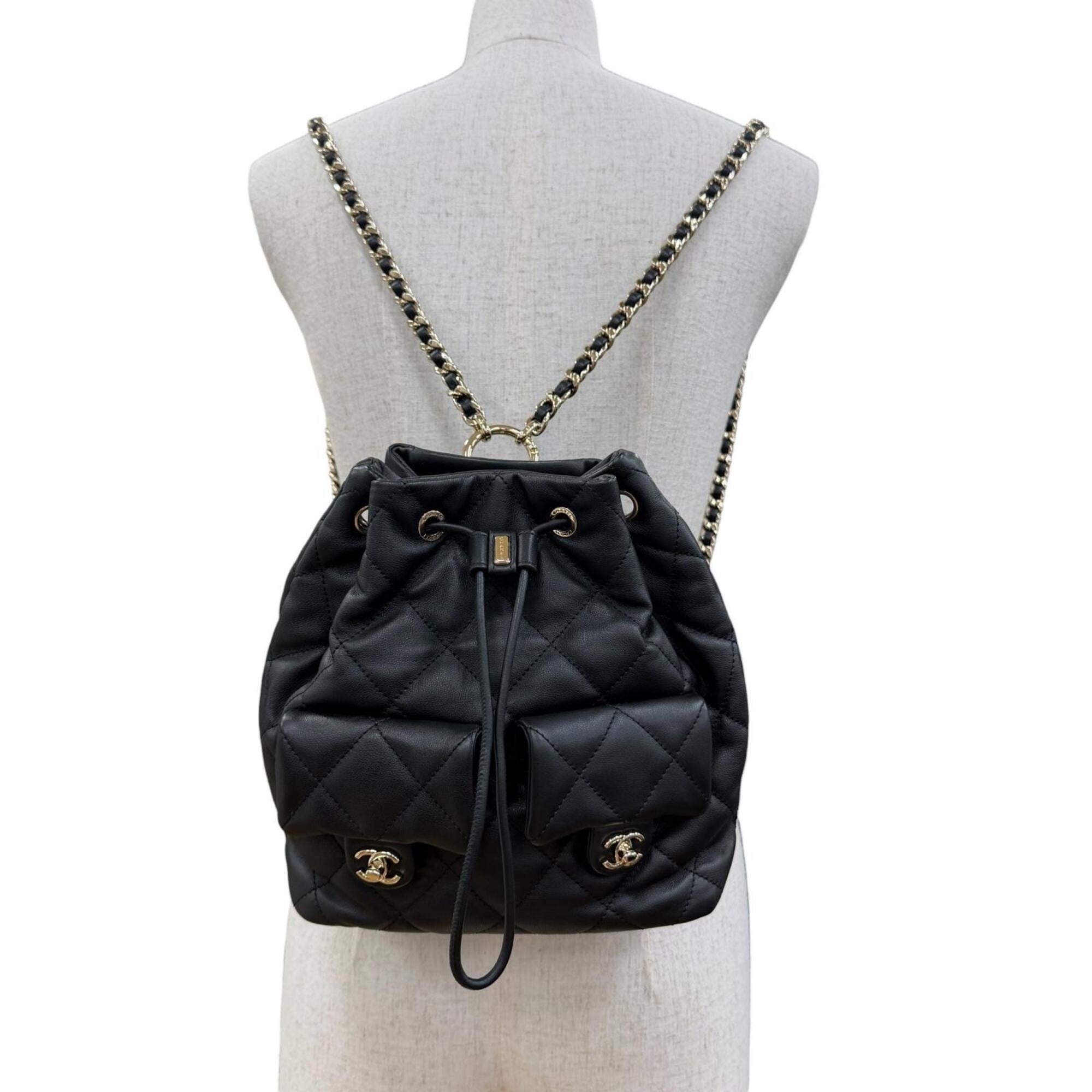 Chanel Black Leather Backpack (Pre-Owned)