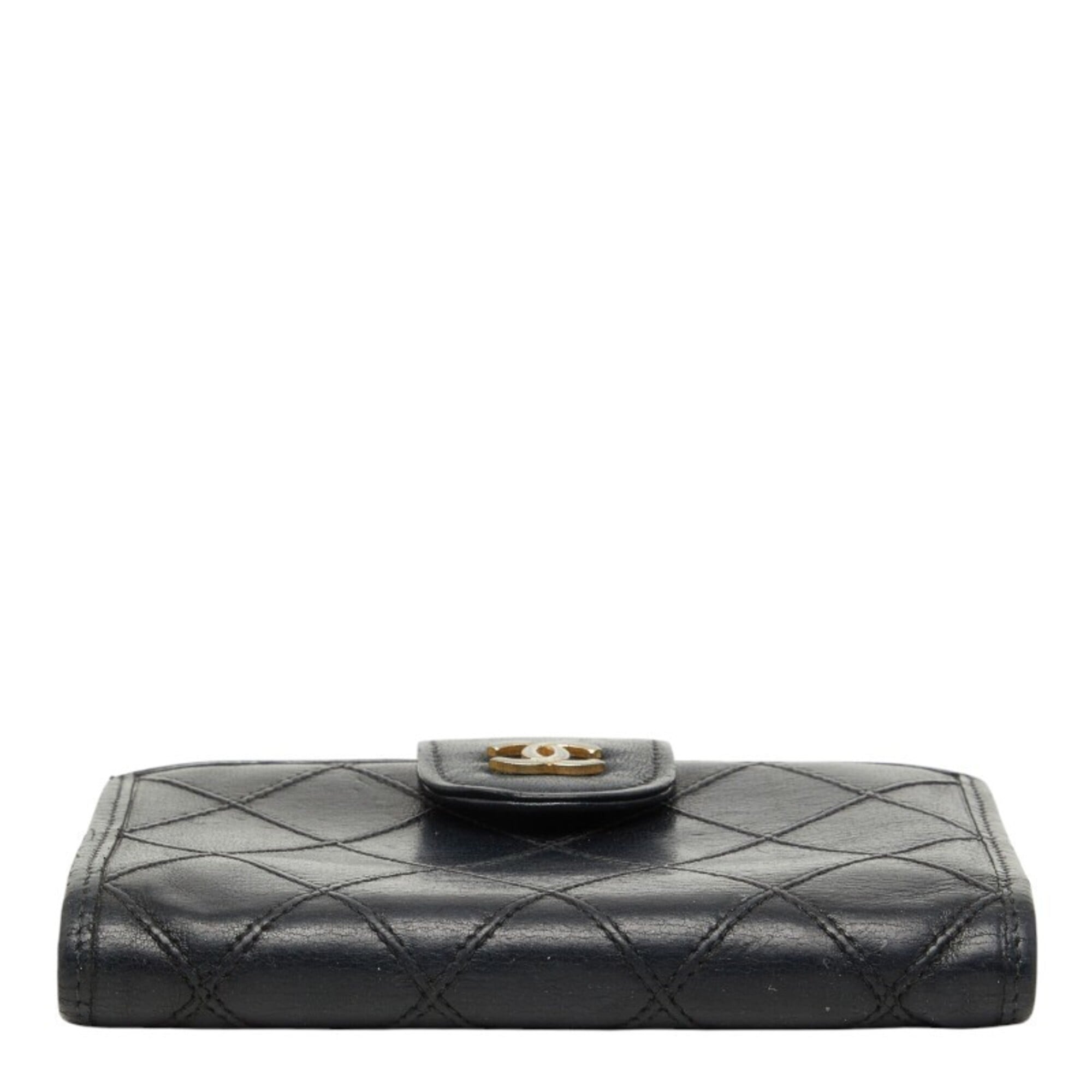 Chanel Black Leather Wallet (Bi-Fold) (Pre-Owned)