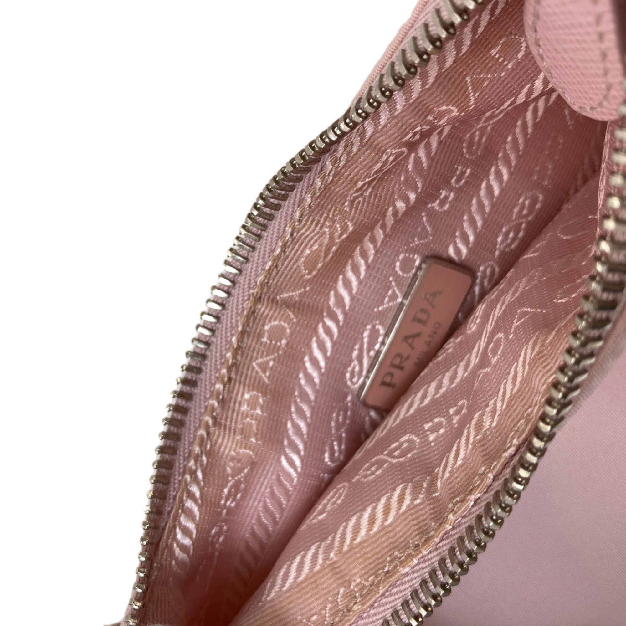 Prada Pink Nylon Pouch Shoulder Bag (Pre-Owned)