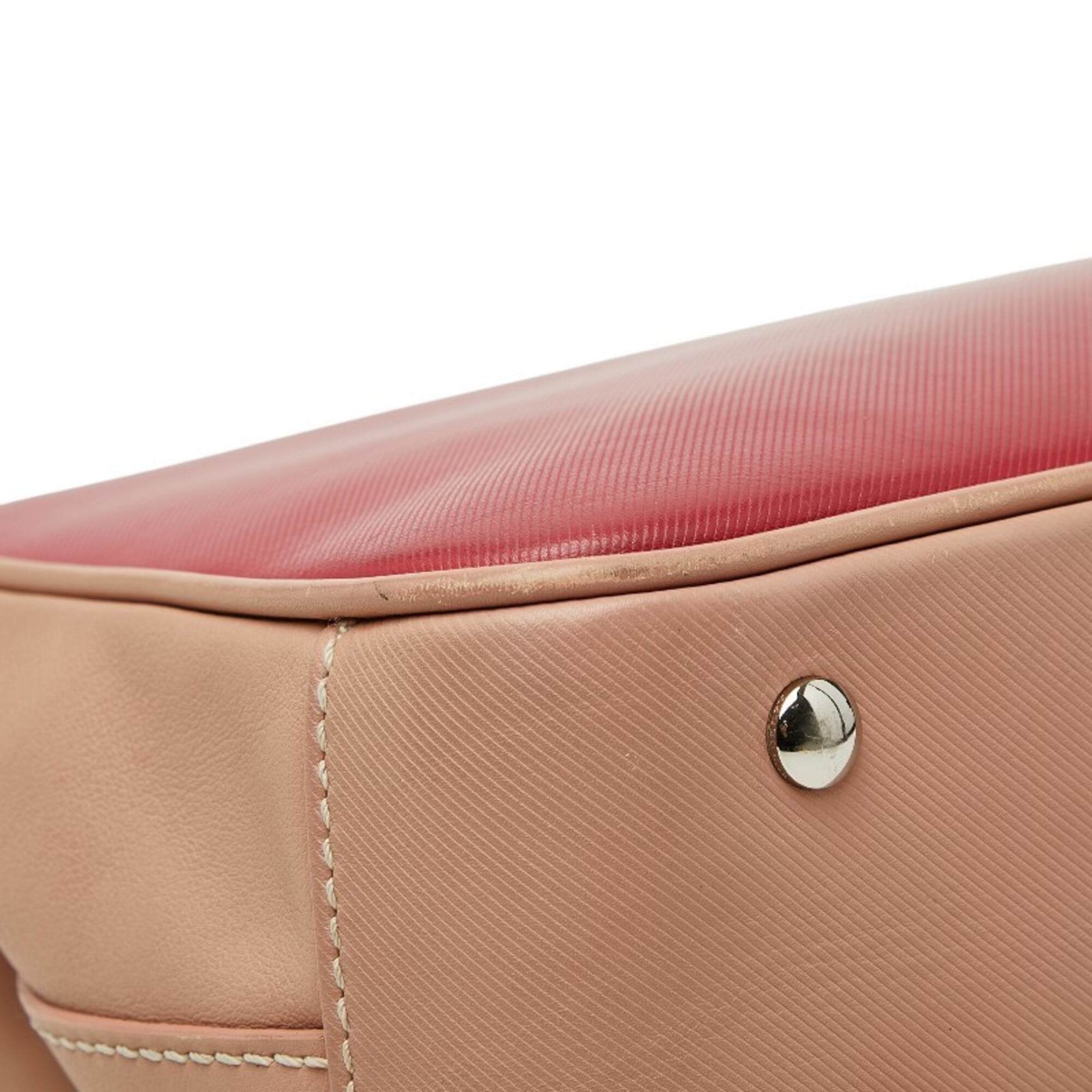 Burberry Pink Red Leather Handbag Shoulder Bag (Pre-Owned)