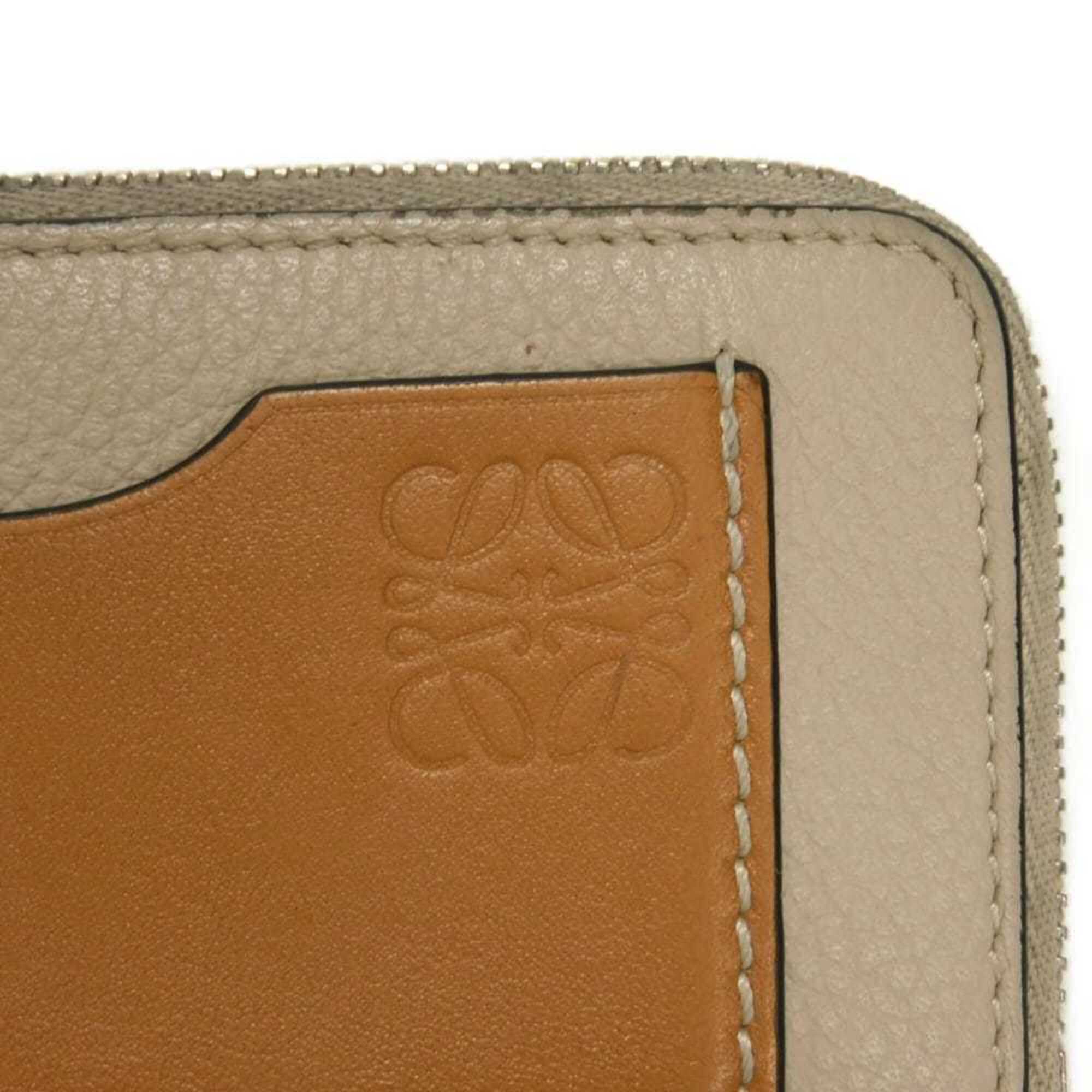 Loewe Gray Leather Coin Purse/Coin Case (Pre-Owned)
