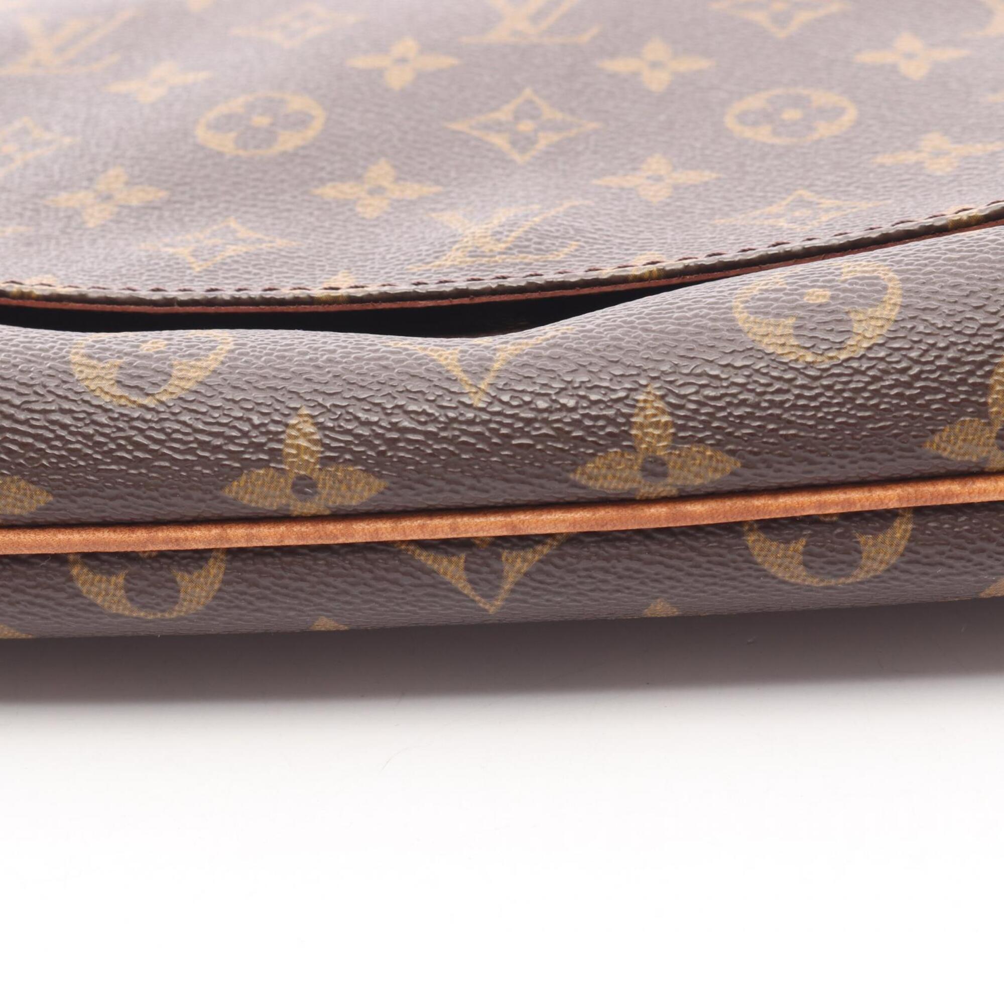 Louis Vuitton Brown Coated Canvas Monogram Leather Handbag Shoulder Bag (Pre-Owned)