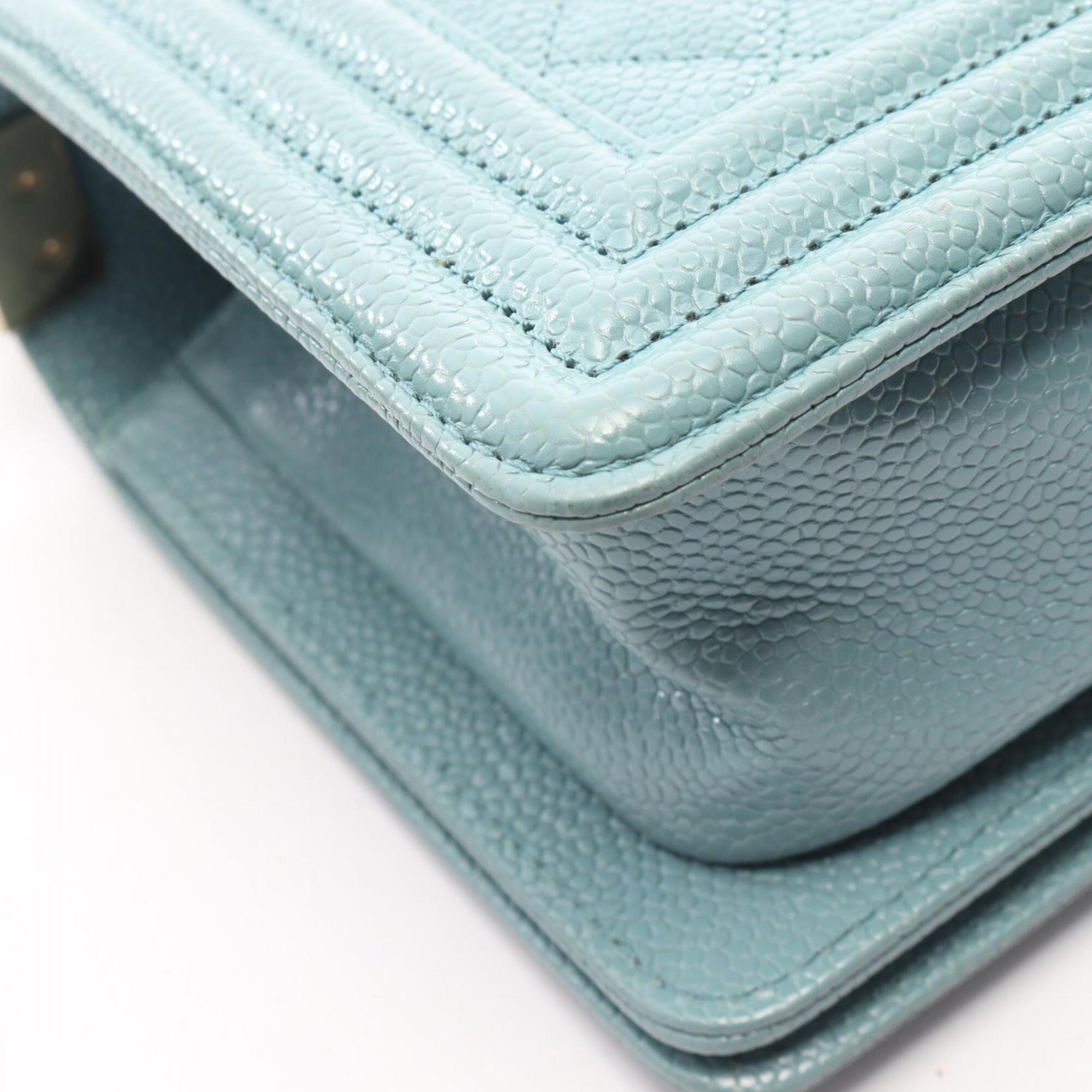 Chanel Blue Grained Calfskin Handbag Shoulder Bag (Pre-Owned)