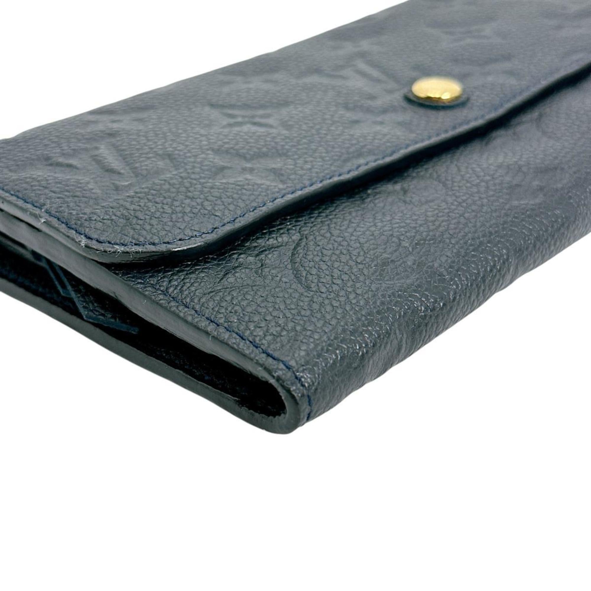 Louis Vuitton Infini Navy Monogram Empreinte Long Wallet (Tri-Fold) (Pre-Owned)