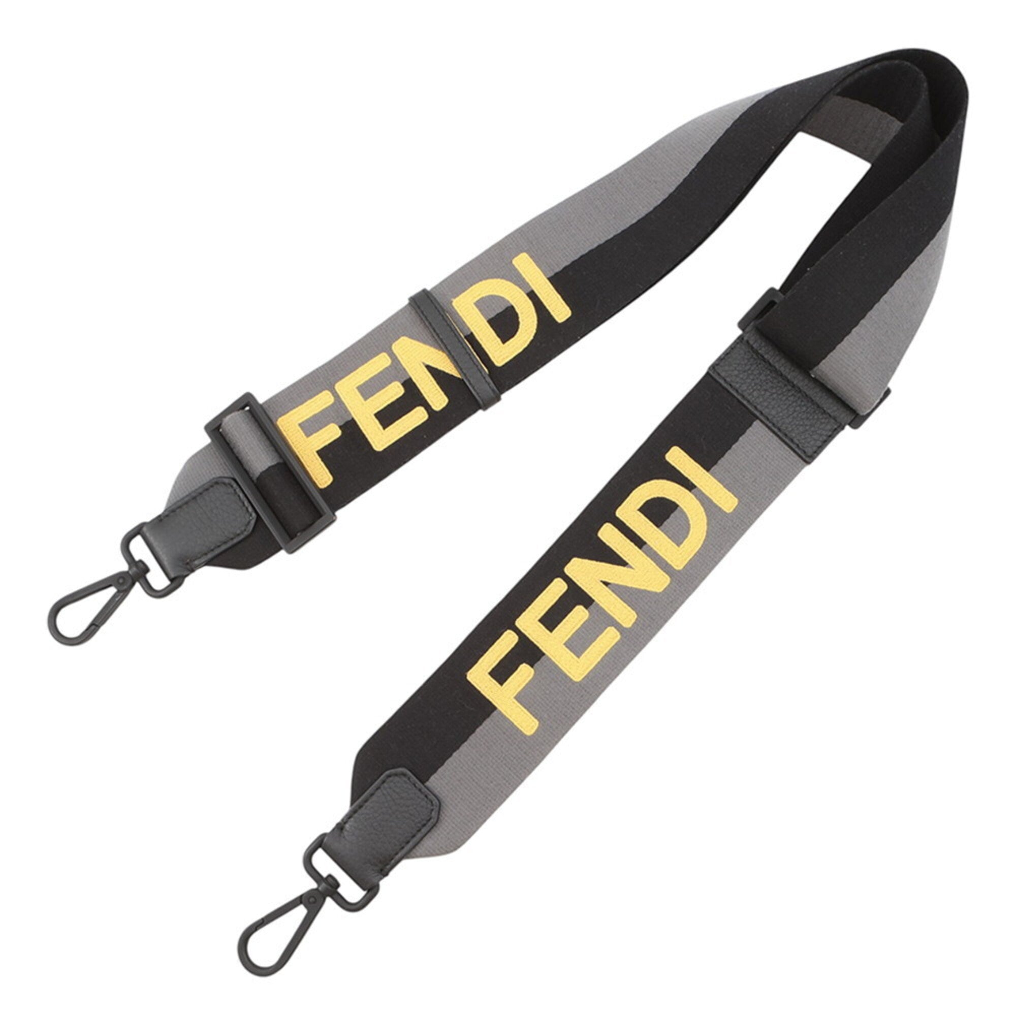 Fendi Black Gray Yellow Canvas Handbag (Pre-Owned)
