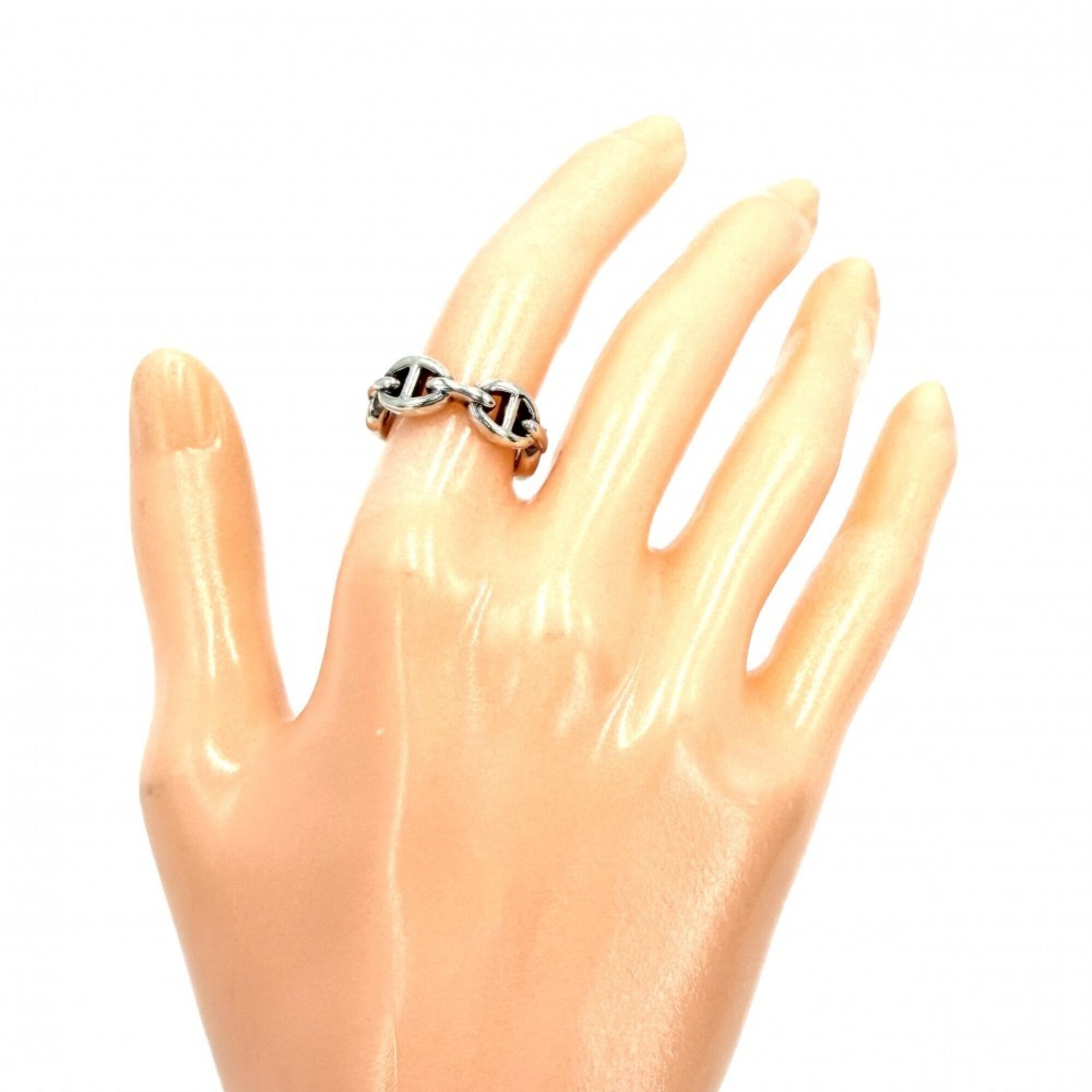 Hermes Silver 925 Band Ring (Pre-Owned)