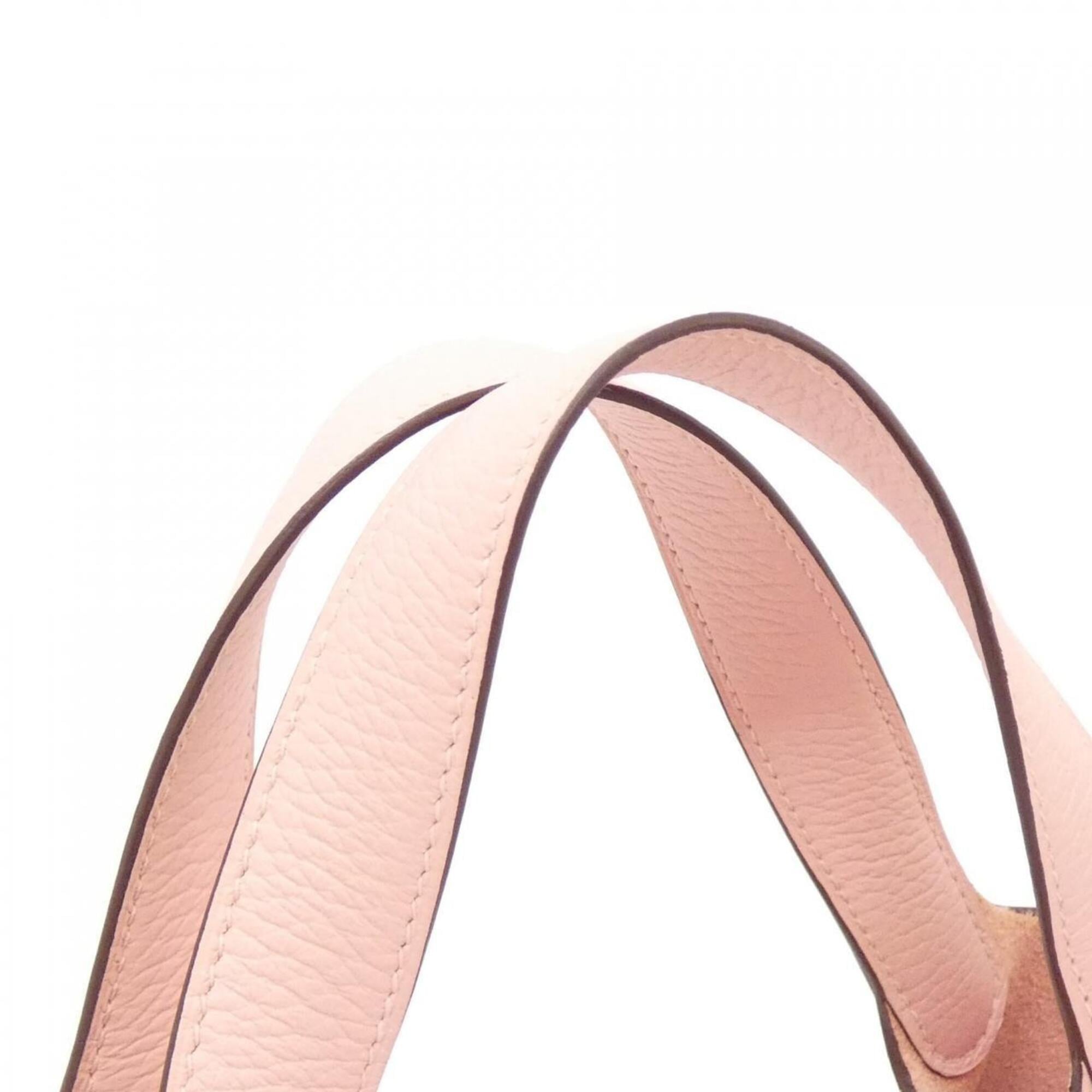 Hermes Rose Sakura Taurillon Clemence Leather Handbag (Pre-Owned)