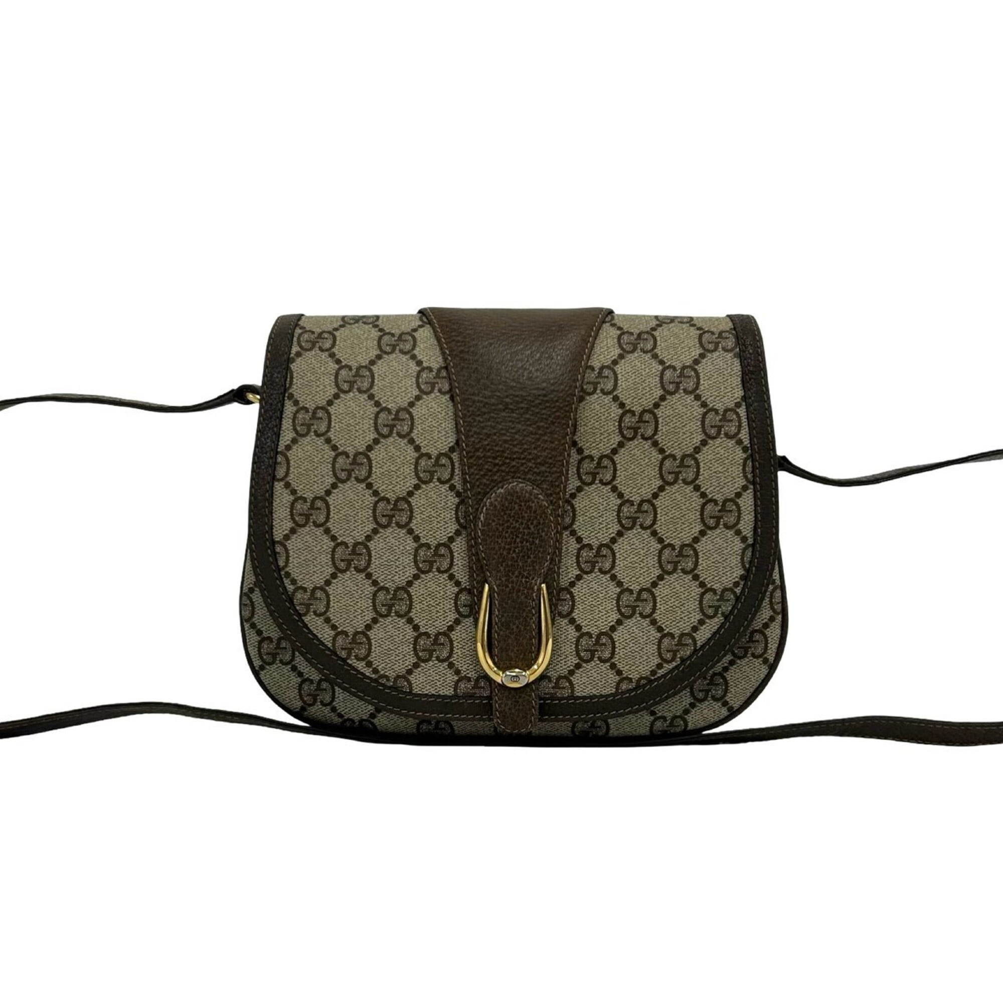 Gucci Brown Leather Pvc Pochette Shoulder Bag (Pre-Owned)