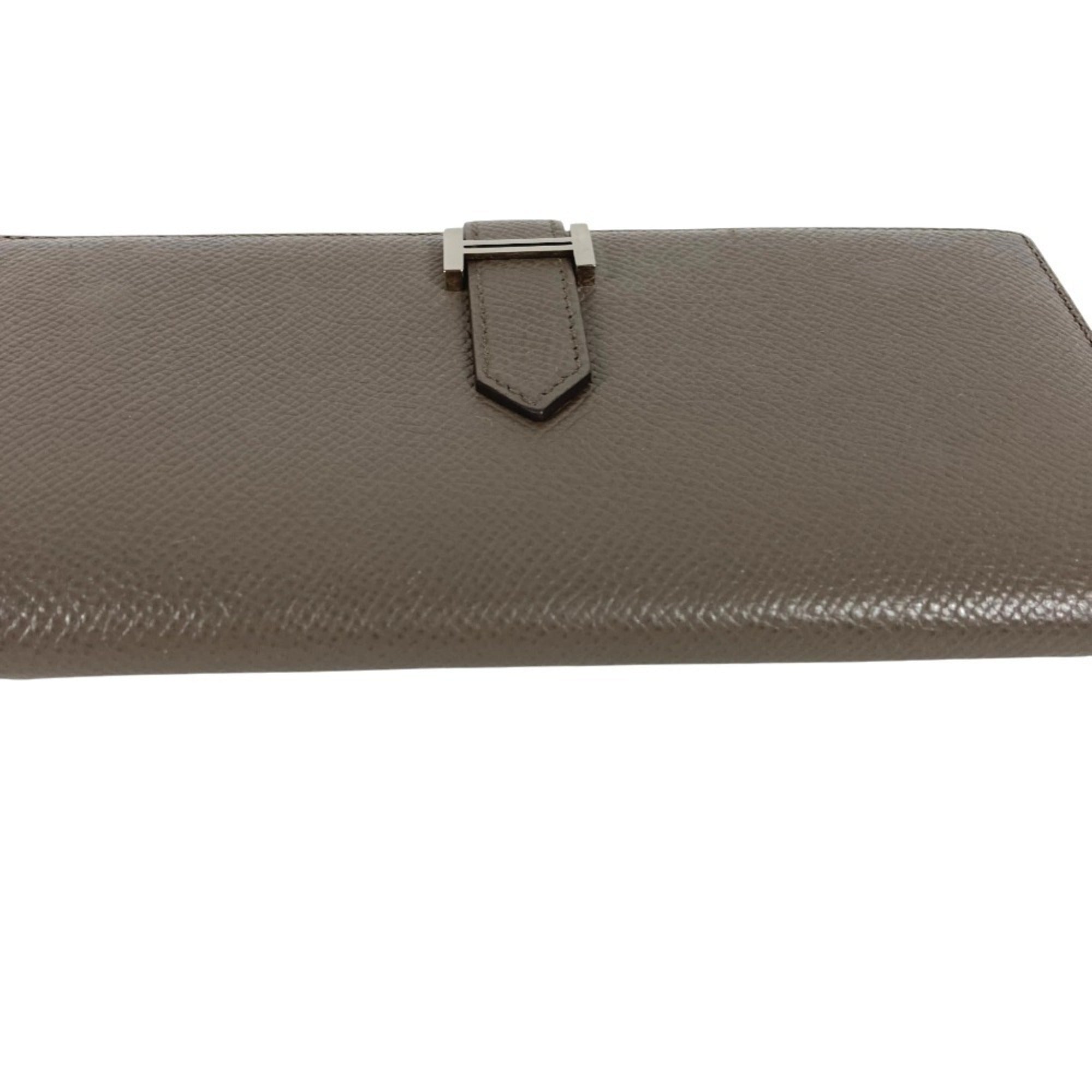 Hermes Gray Epsom Leather Long Wallet (Bi-Fold) (Pre-Owned)