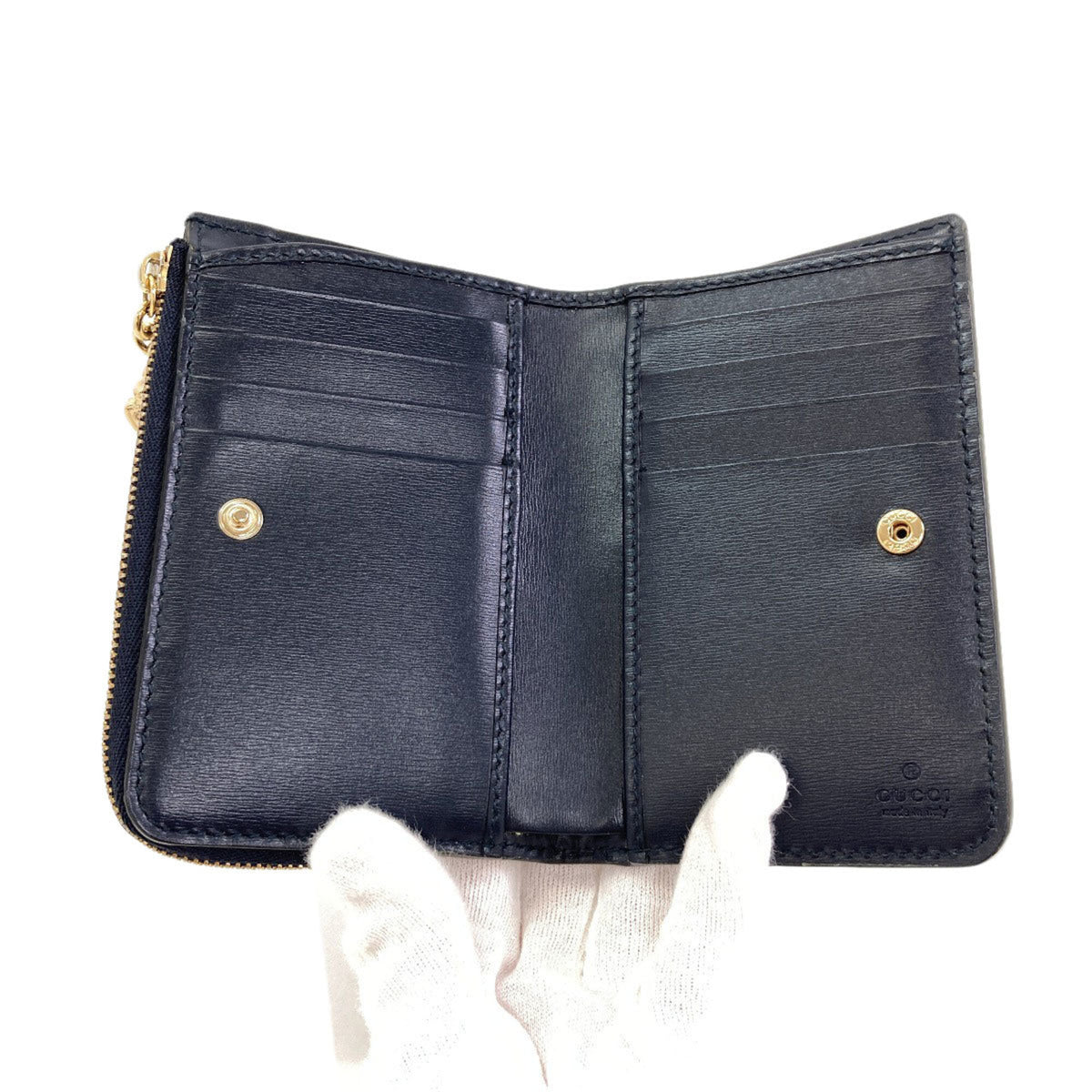 Gucci Navy Canvas Wallet (Bi-Fold) (Pre-Owned)