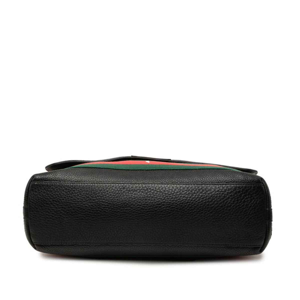 Gucci Black Green Red Color Leather Shoulder Bag (Pre-Owned)