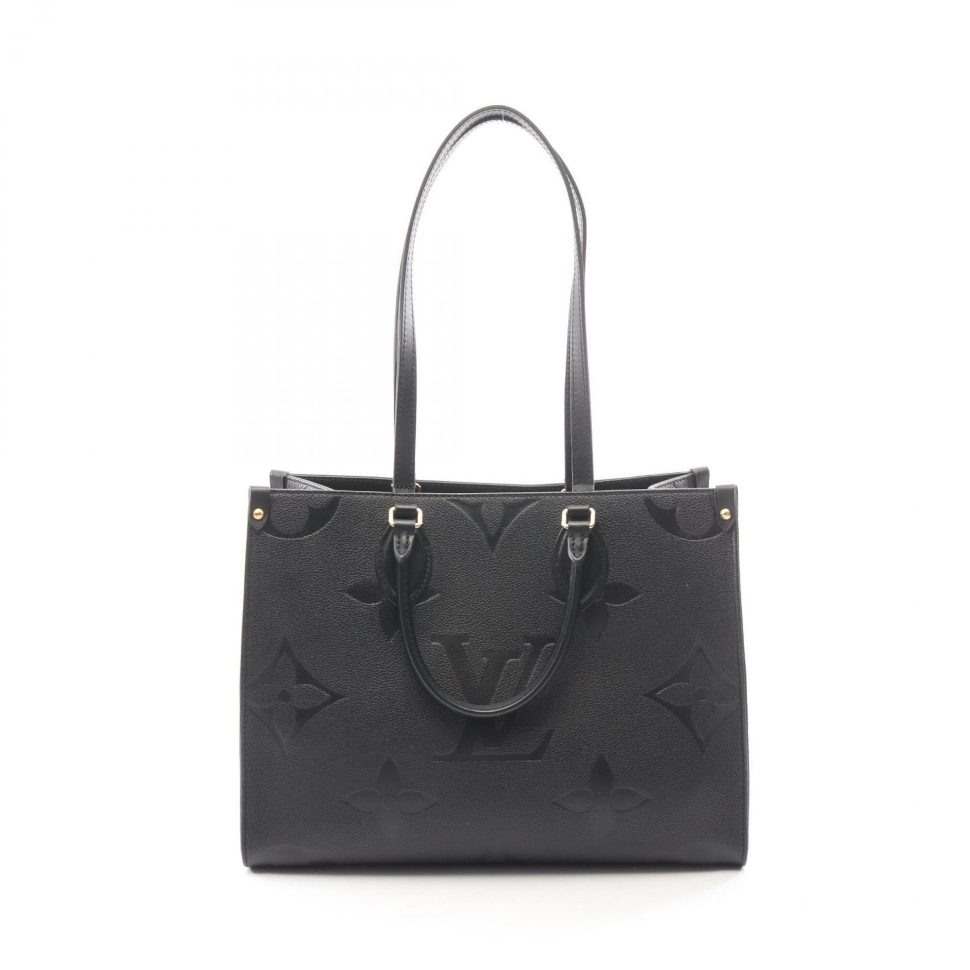 Louis Vuitton Black Leather Handbag Tote Bag (Pre-Owned)
