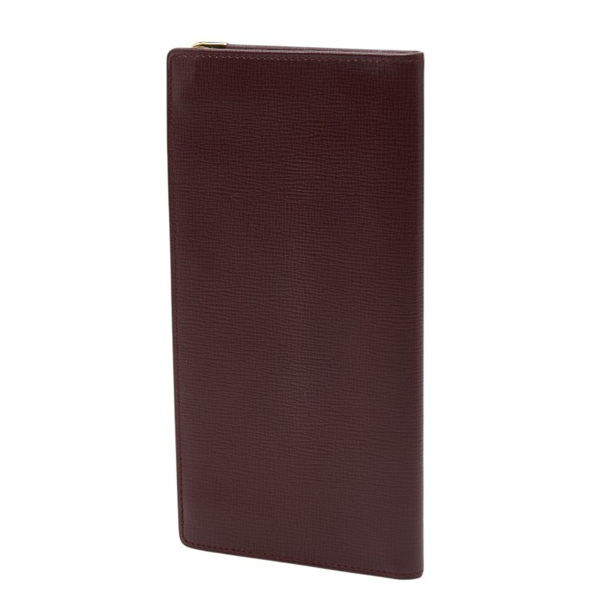 Cartier Must Bordeaux Wine Red Leather Long Wallet (Bi-Fold) (Pre-Owned)