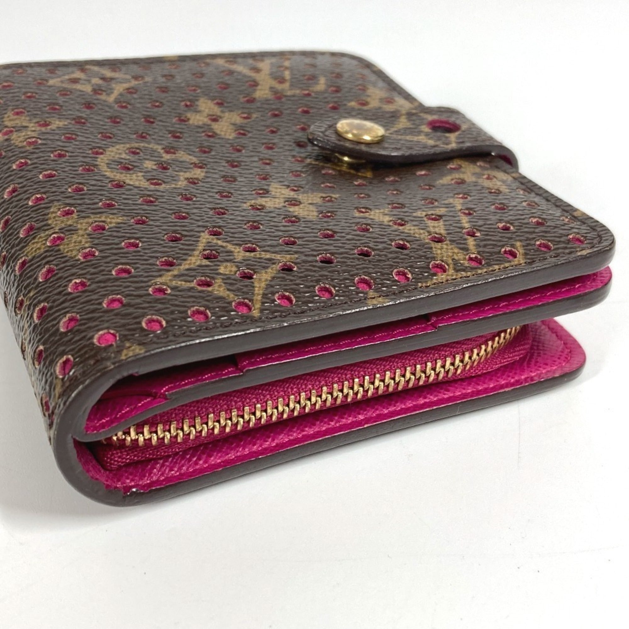 Louis Vuitton Monogram Fuchsia Pink Monogram Pink Monogram Perforated Wallet (Bi-Fold) (Pre-Owned)