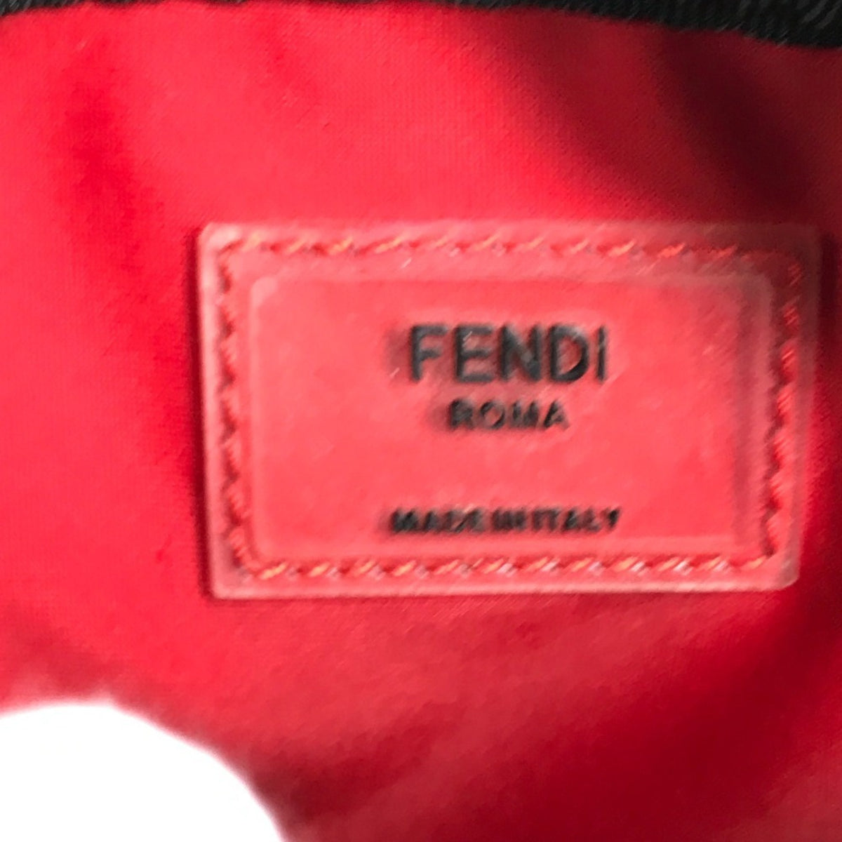 Fendi Black Khaki Leather Canvas Pochette Shoulder Bag (Pre-Owned)