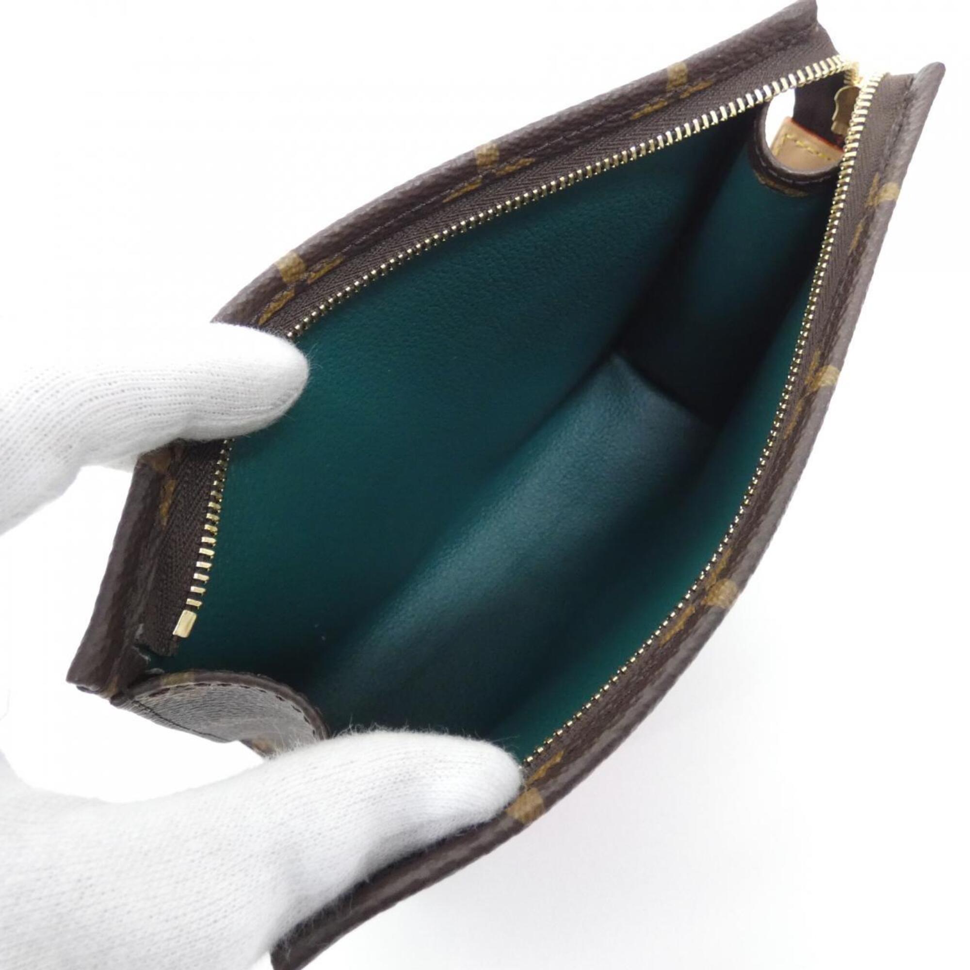Louis Vuitton Marron Coated Canvas Handbag Pouch (Pre-Owned)