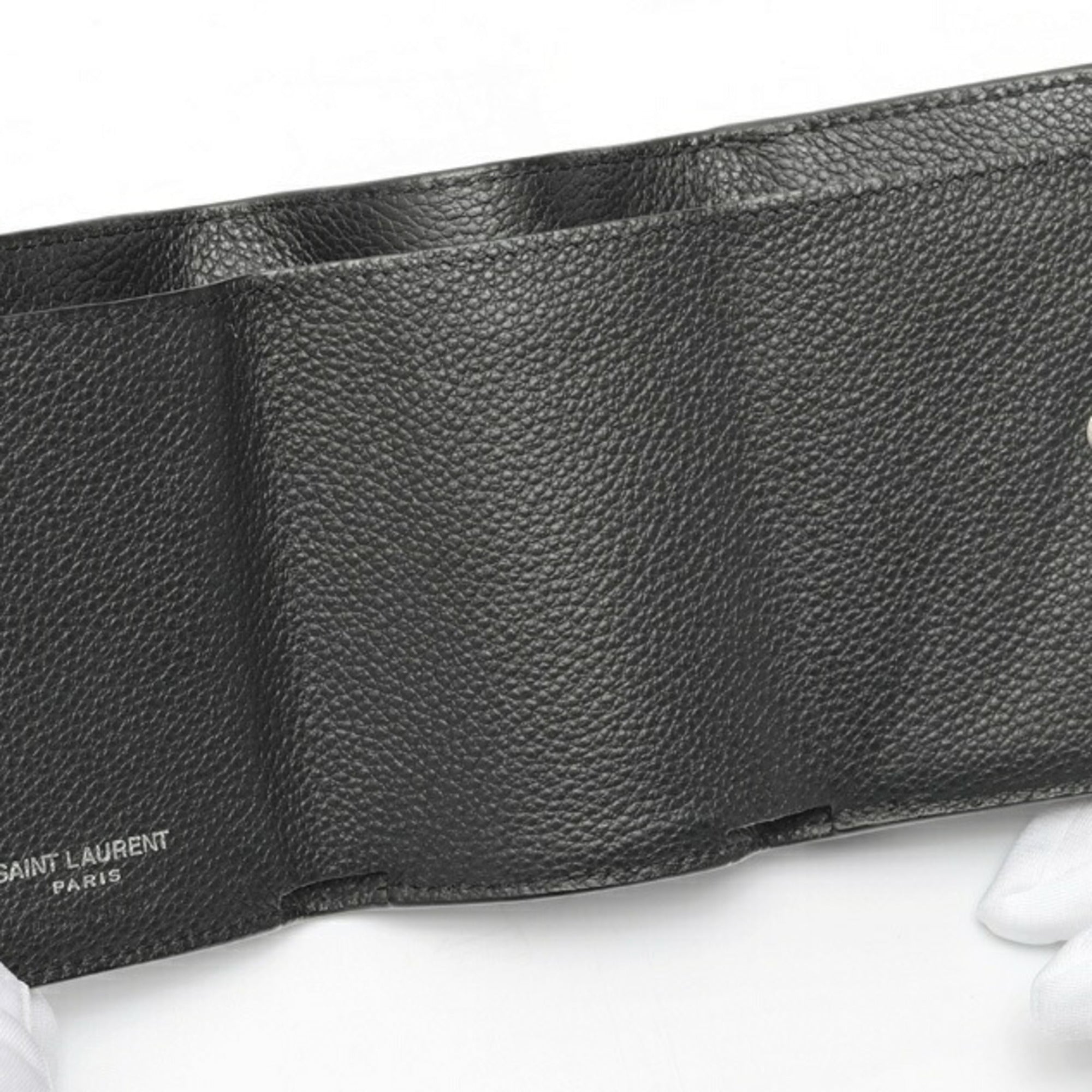 Saint Laurent Black Leather Wallet (Tri-Fold) (Pre-Owned)