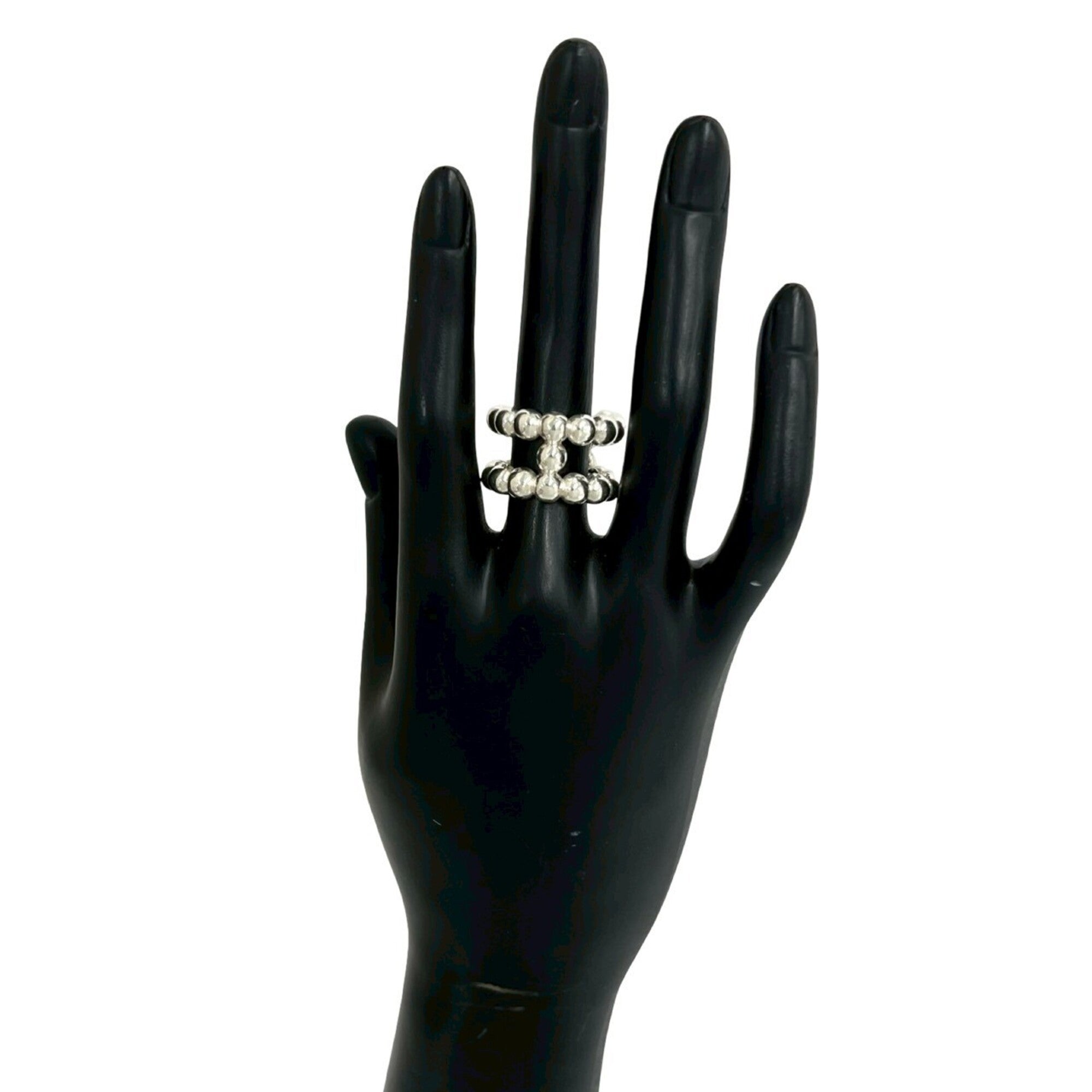 Hermes Silver Silver 925 Band Ring (Pre-Owned)