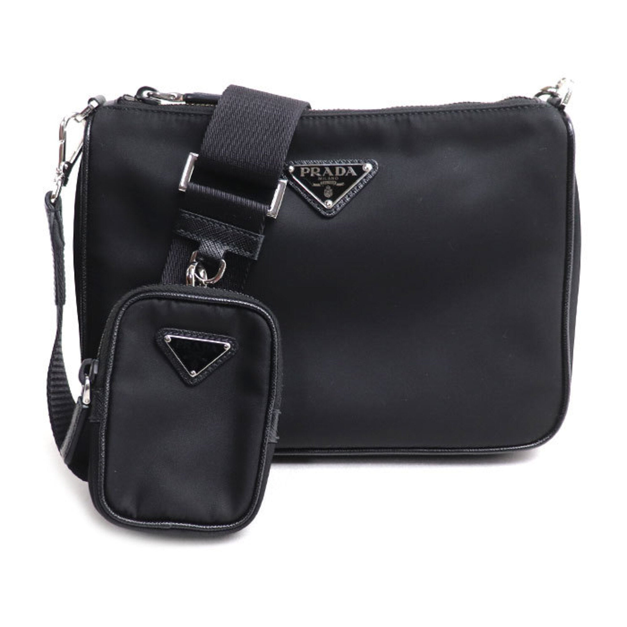 Prada Black Polyamide Pouch Shoulder Bag (Pre-Owned)