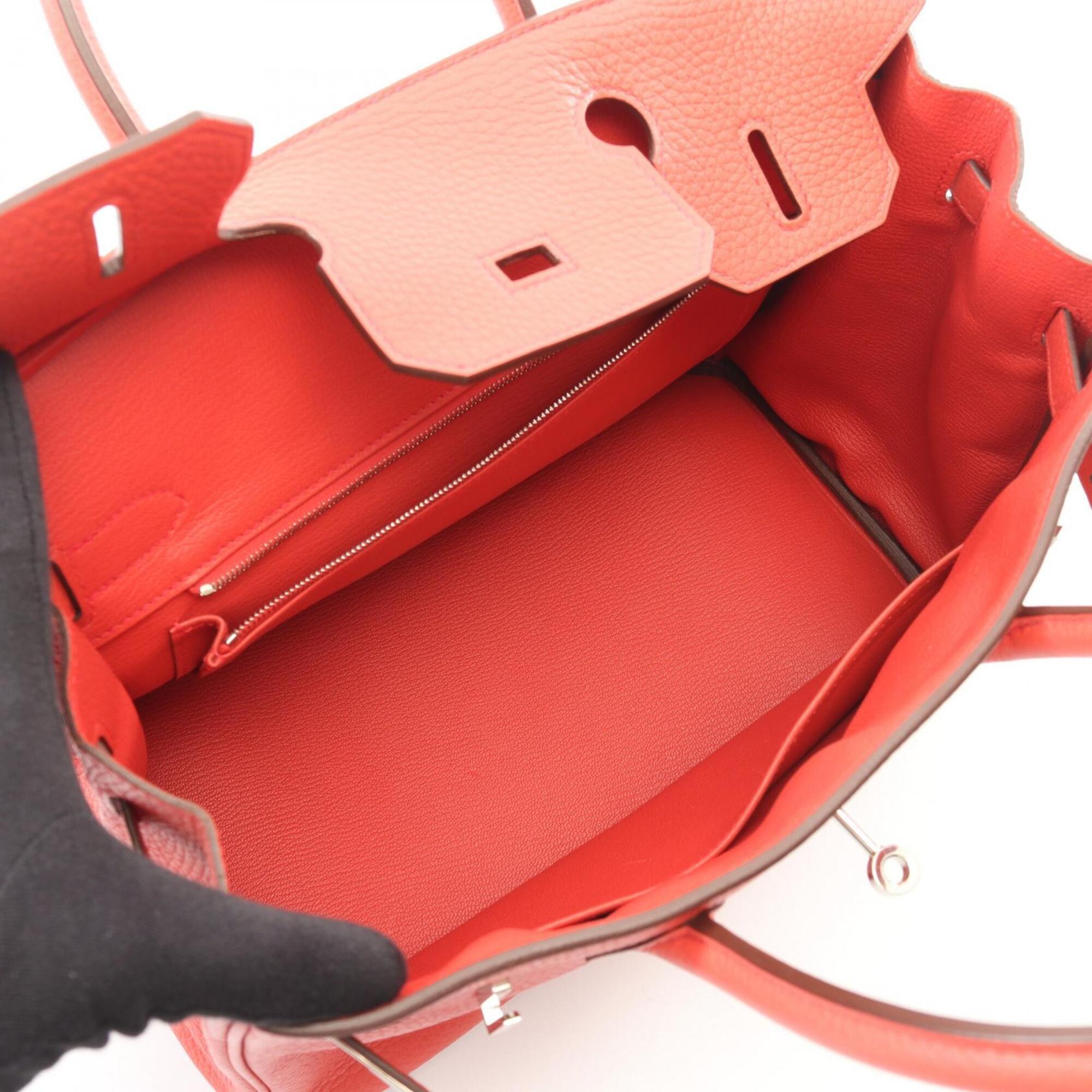 Hermes Pink Taurillon Clemence Leather Handbag (Pre-Owned)