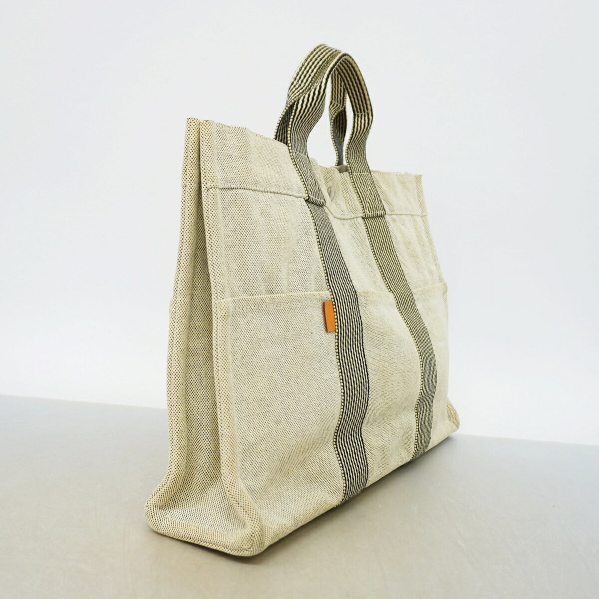 Hermes Gray Canvas Tote Bag (Pre-Owned)