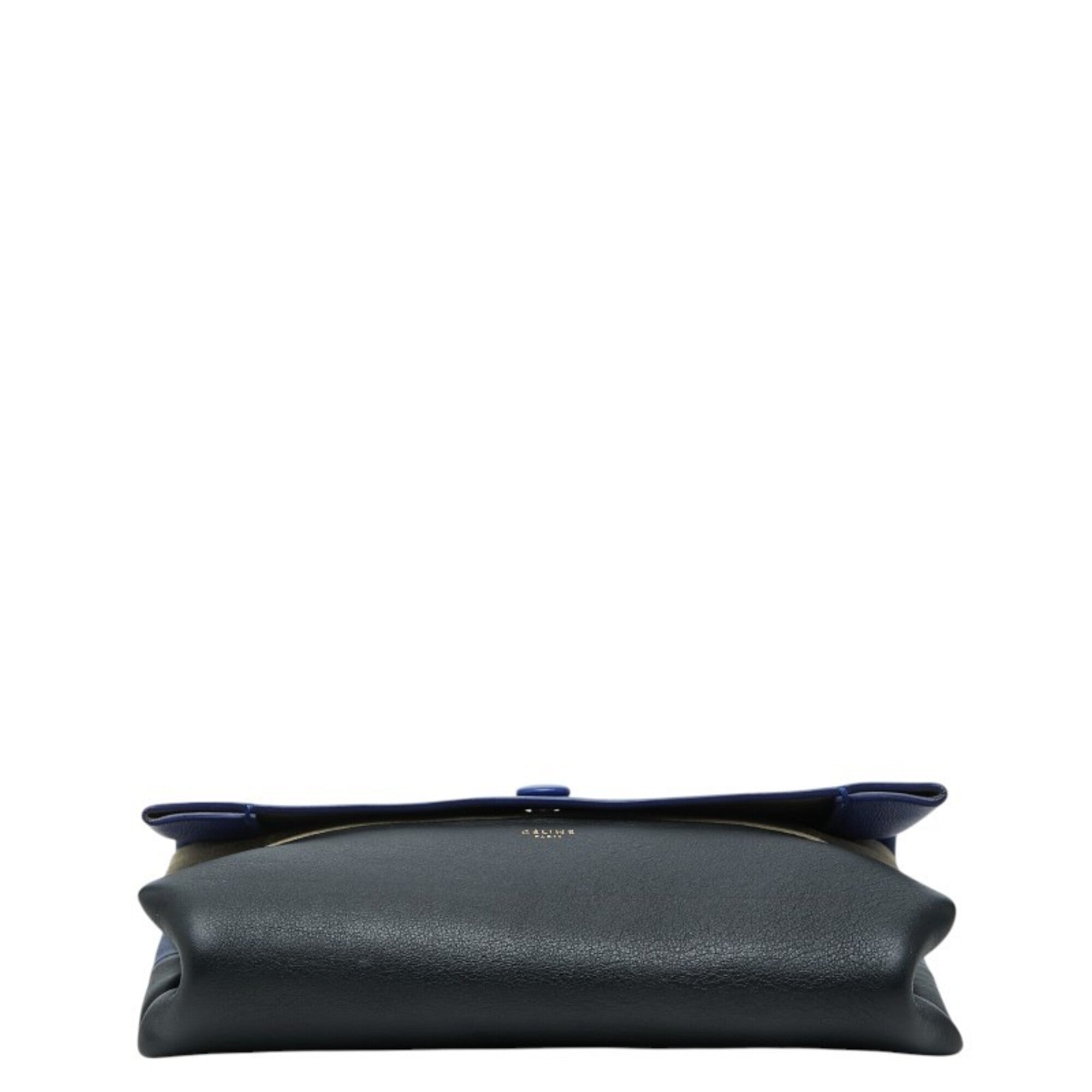 Celine Black Blue Leather Suede Clutch Bag Pouch (Pre-Owned)