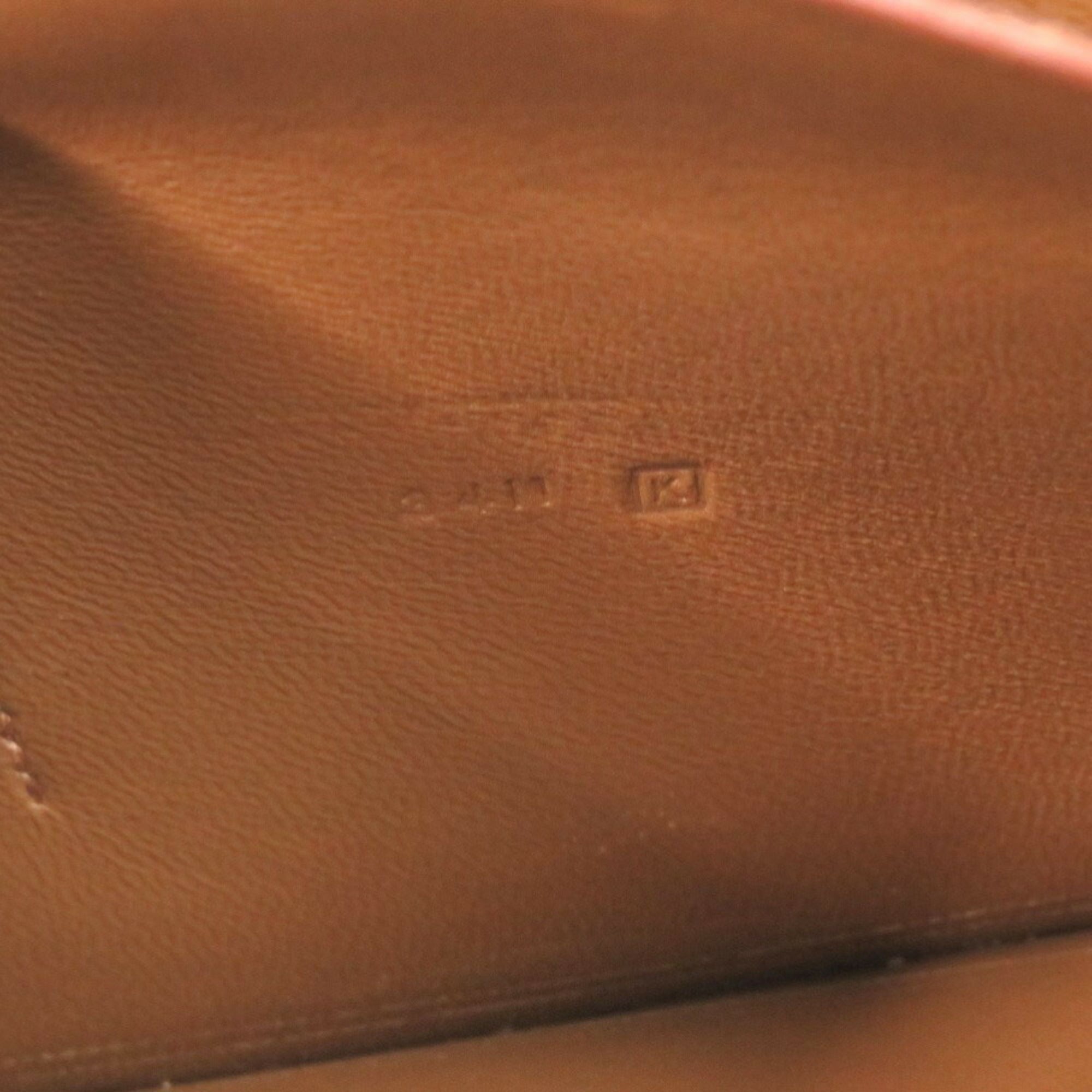 Hermes Bronze Chevre Leather Long Wallet (Bi-Fold) (Pre-Owned)