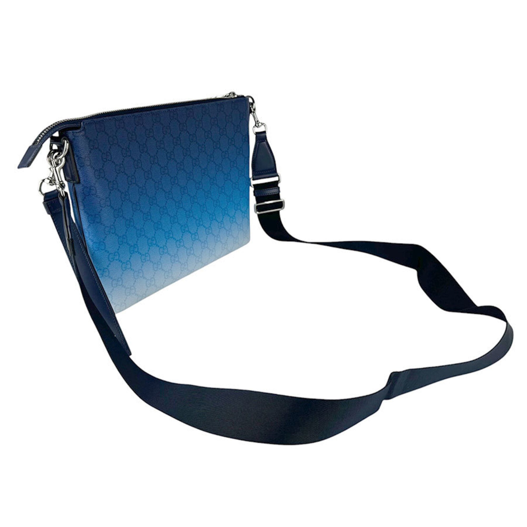 Gucci Blue Gg Supreme Clutch Bag Shoulder Bag (Pre-Owned)