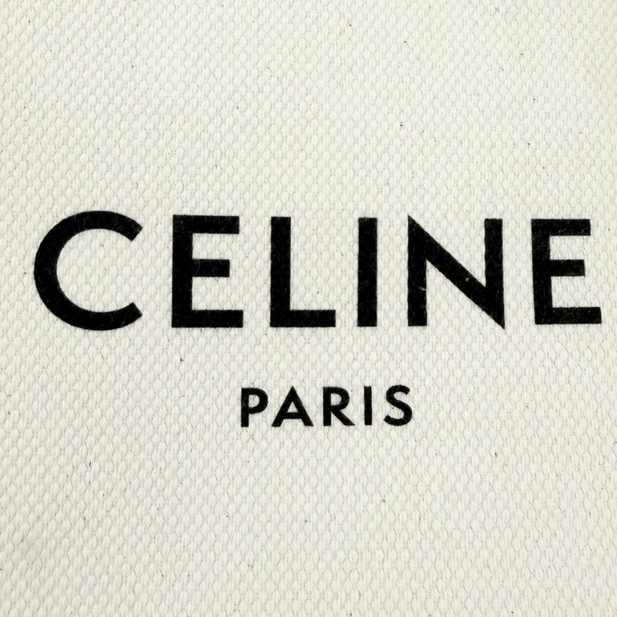 Celine Brown Ivory Canvas Leather Handbag Shoulder Bag (Pre-Owned)